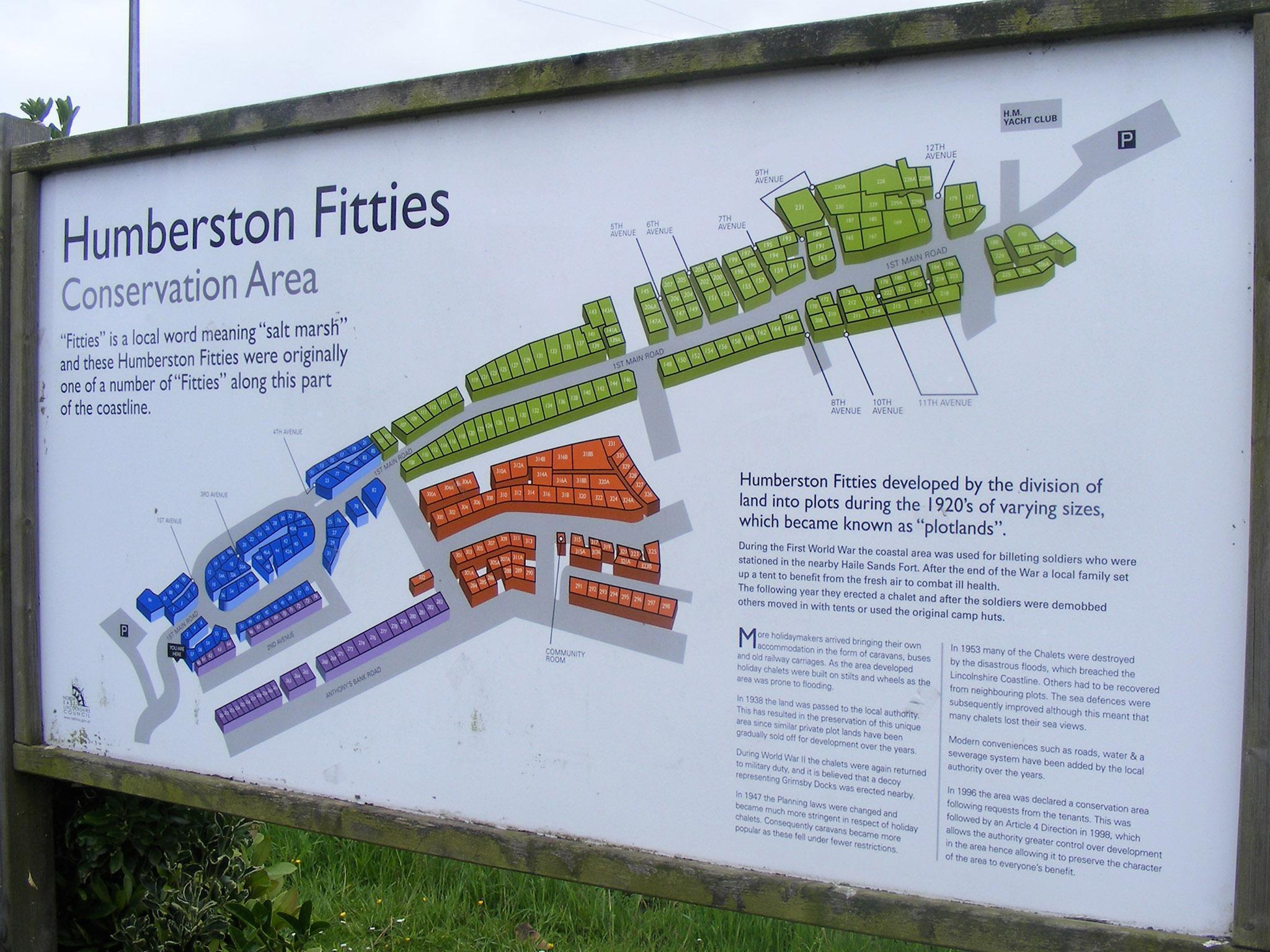 The entrance to Humberston Fitties Conservation Area