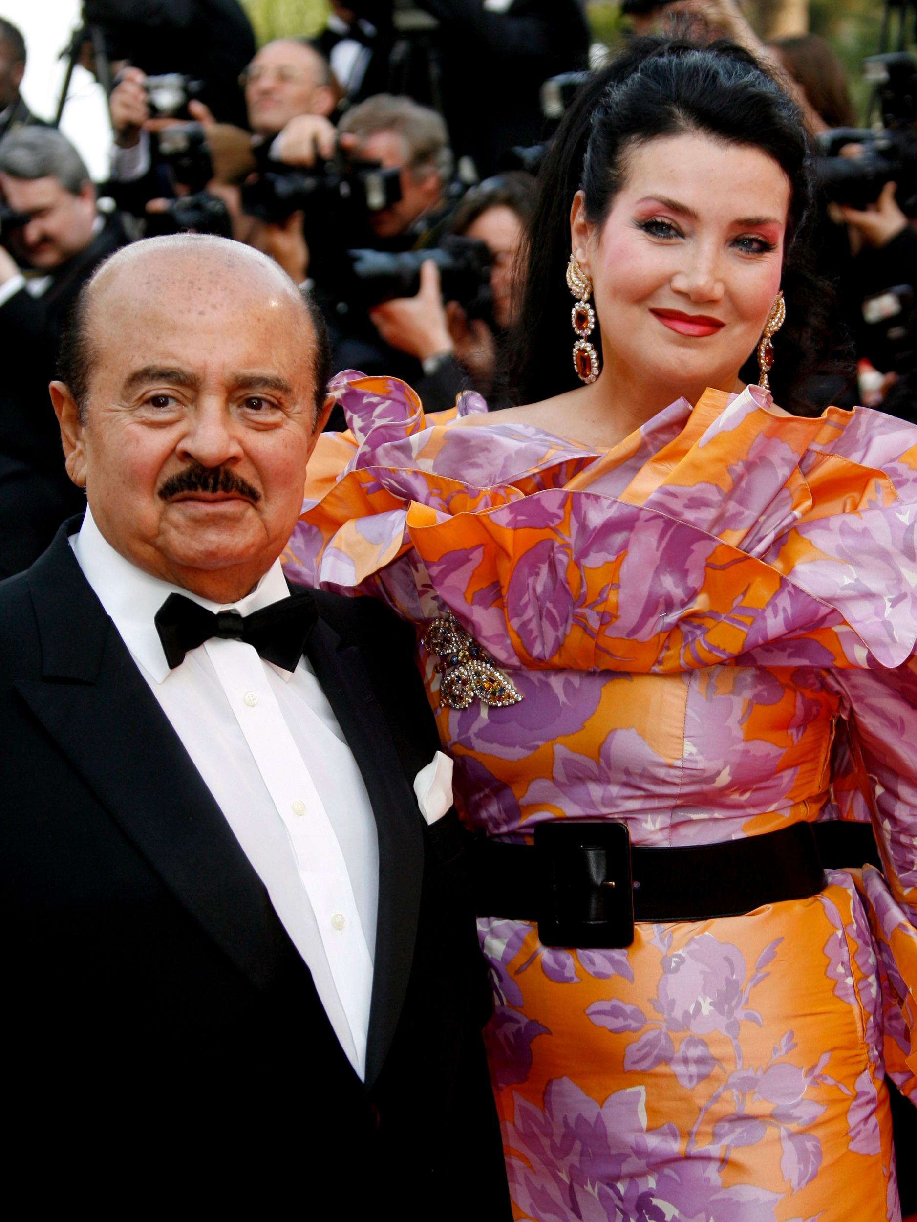 Khashoggi and his wife on the red carpet at the Cannes Film Festival in 2008