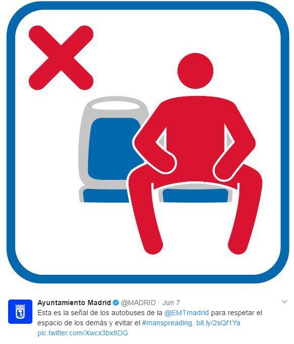 The new poster illustrates the issue with manspreading