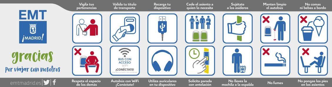 The no spreading sign joins others on Madrid's transport network