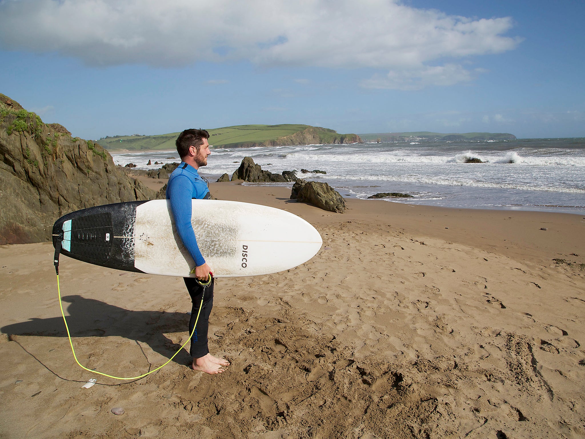 Teacher Thomson, 30, estimated the shark was about 3ft (1m) long while experts said it was the first incident of its type involving surfers in UK waters