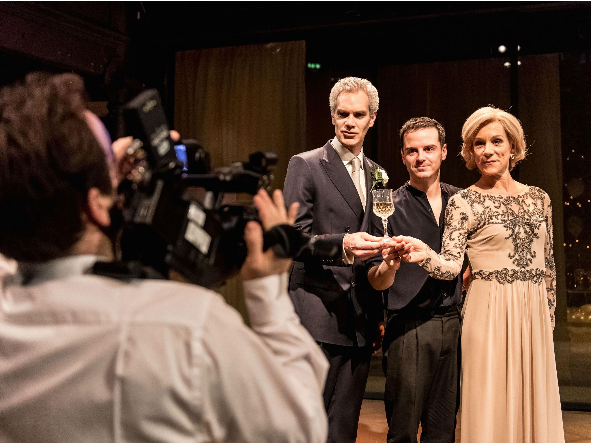 Angus Wright (Claudius), Scott and Juliet Stevenson (Gertrude) in 'Hamlet'