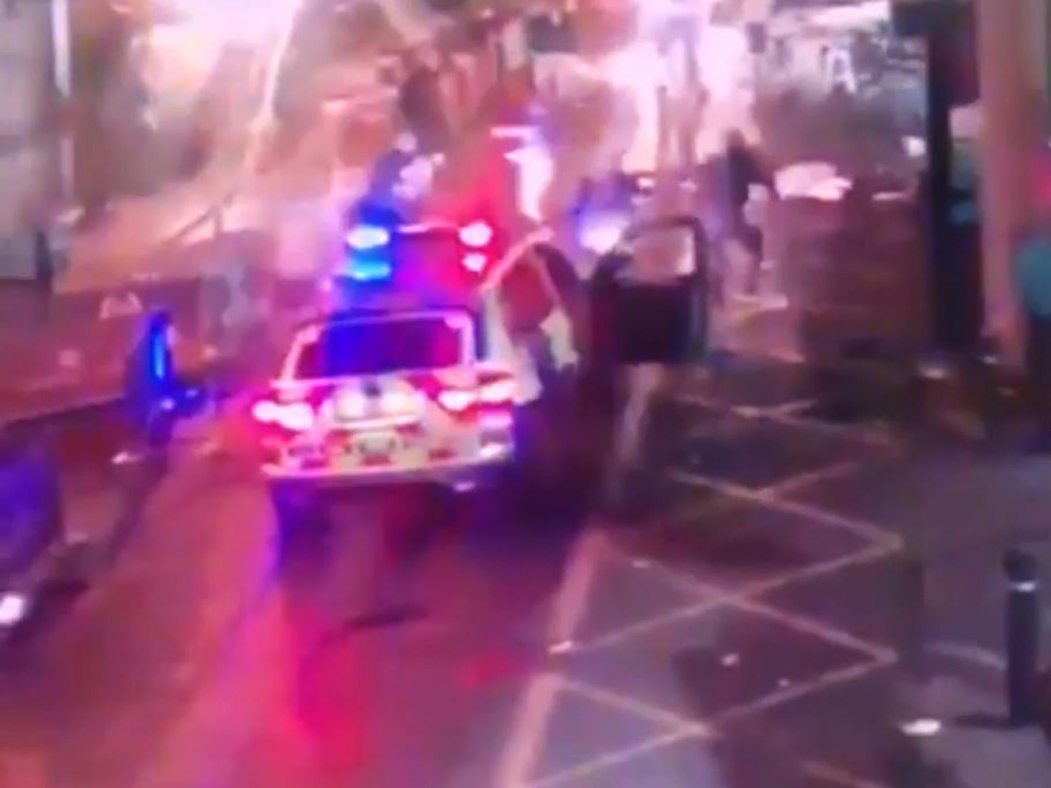 Still of a CCTV video showing the moment the attackers were gunned down by police