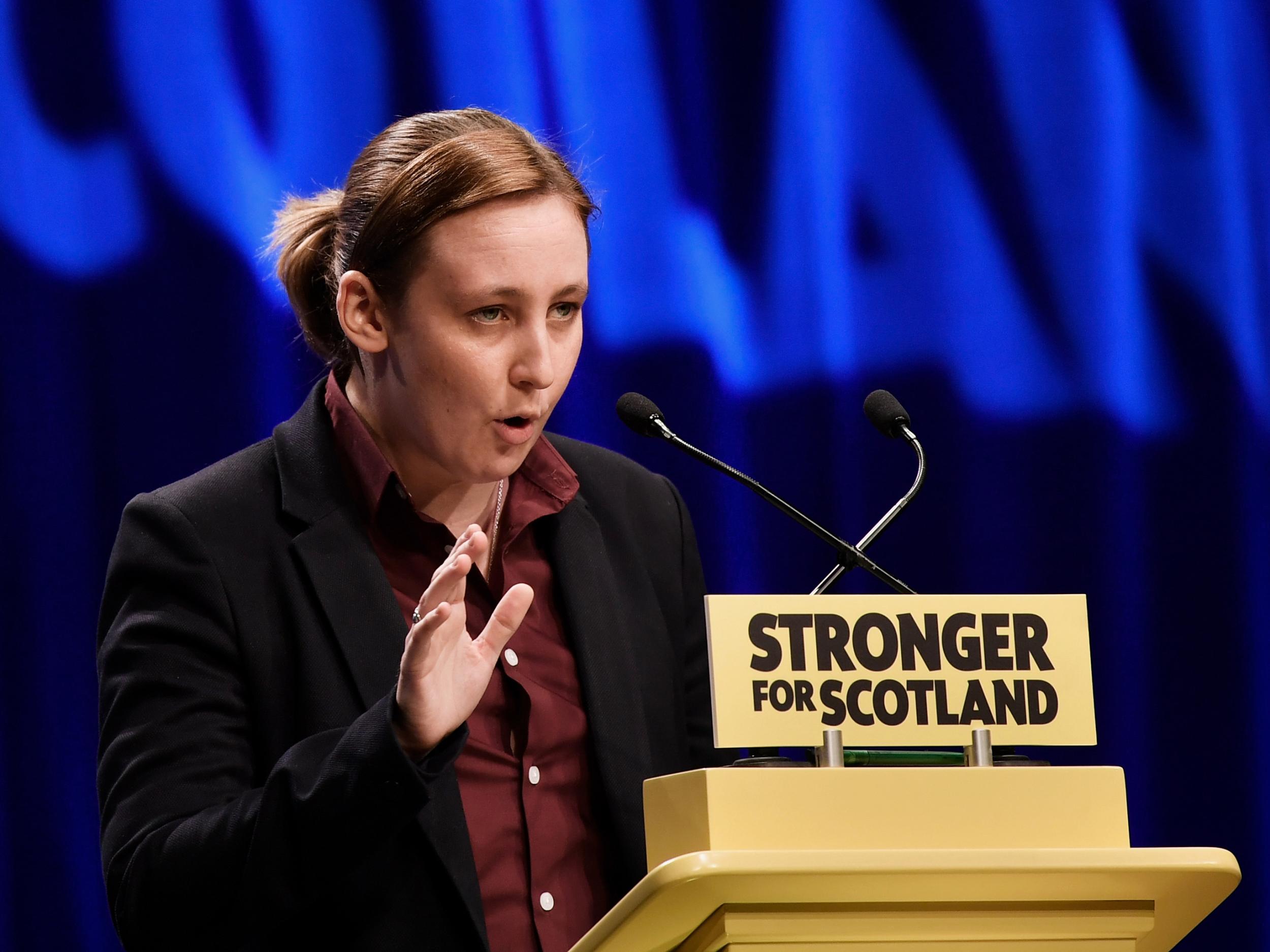 Mhairi Black addresses the SNP spring conference in March