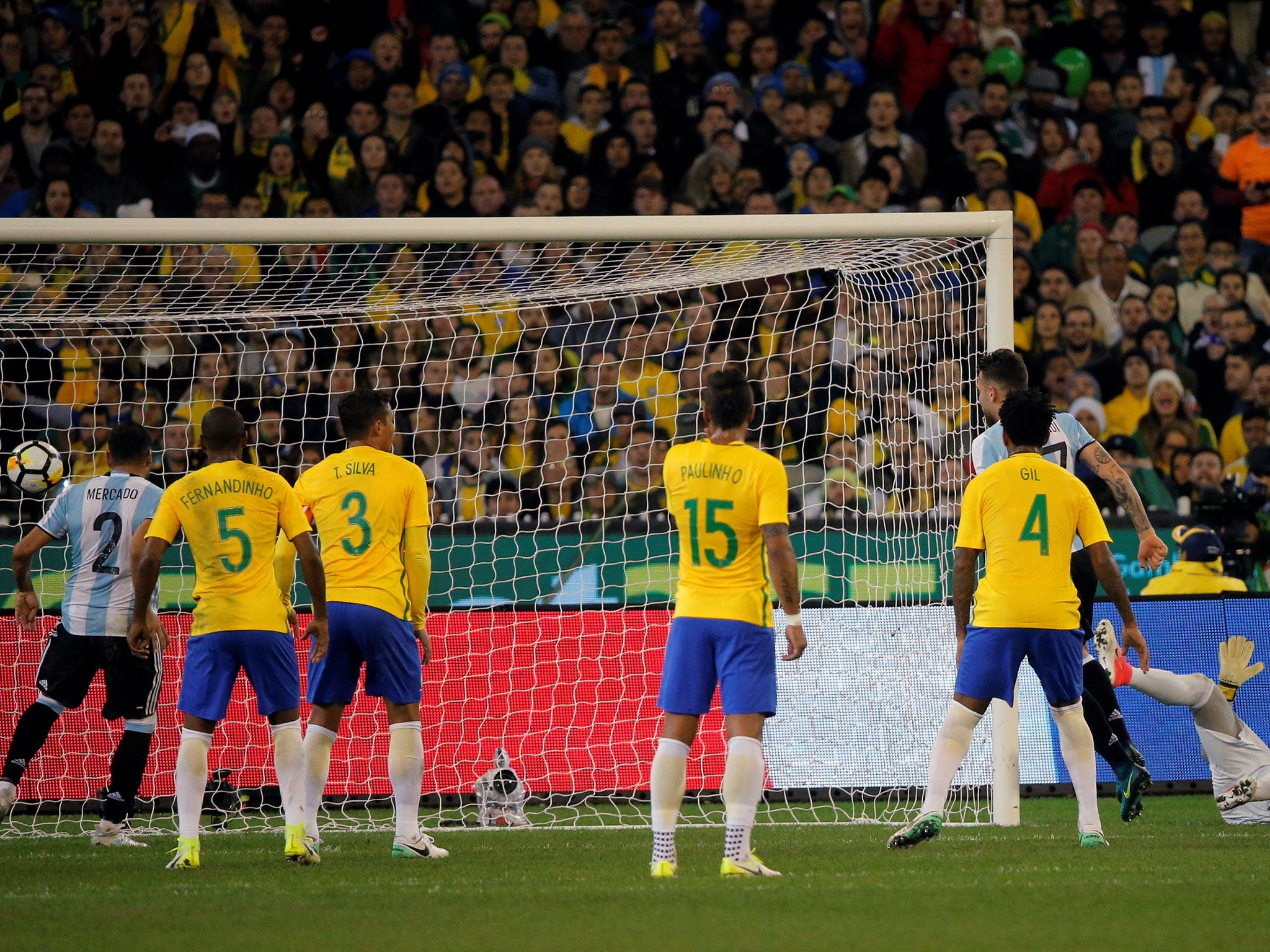 Argentina's Gabriel Mercado scored the only goal of the match