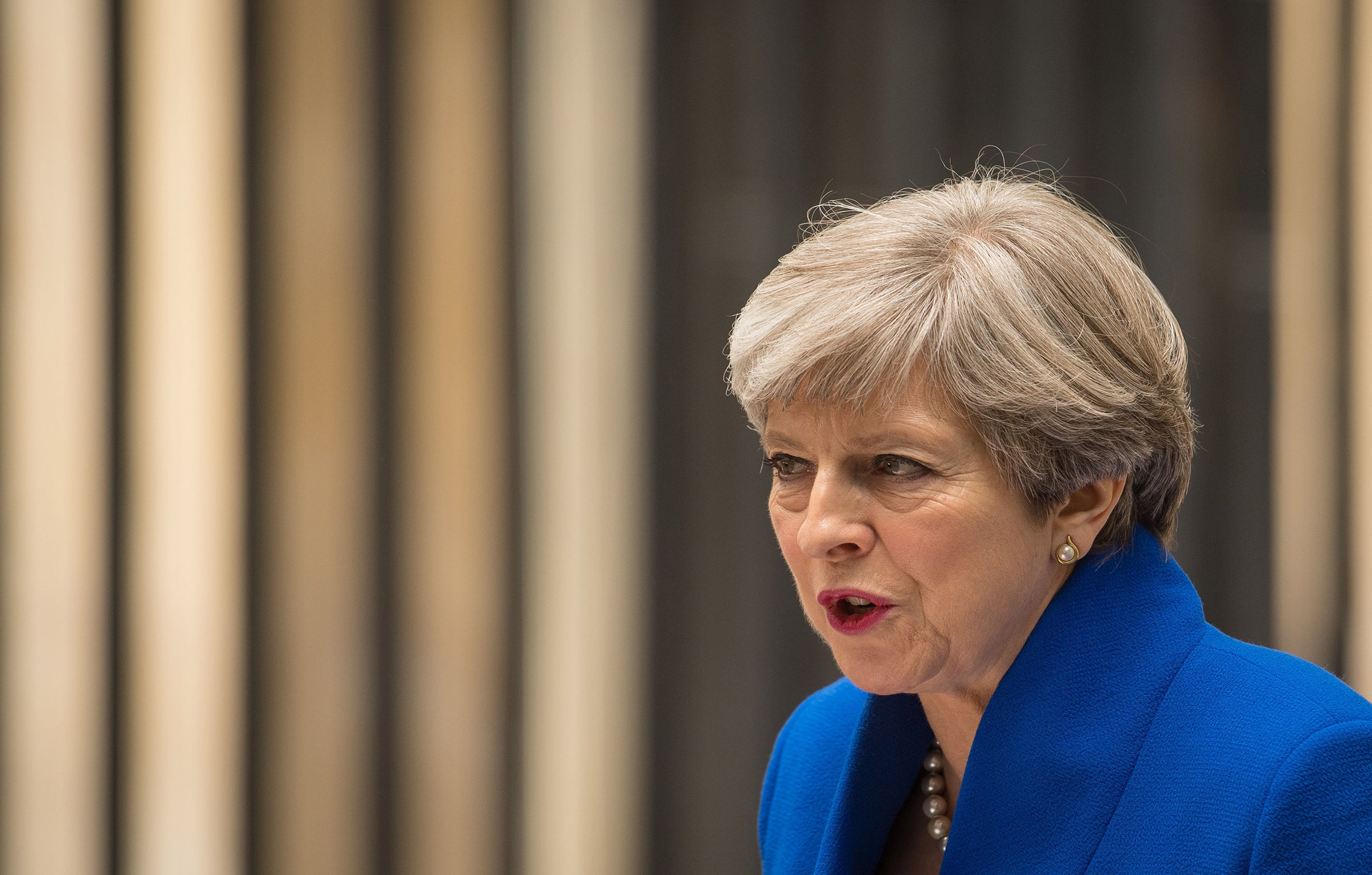 Prime Minister Theresa May makes a statement in Downing Street