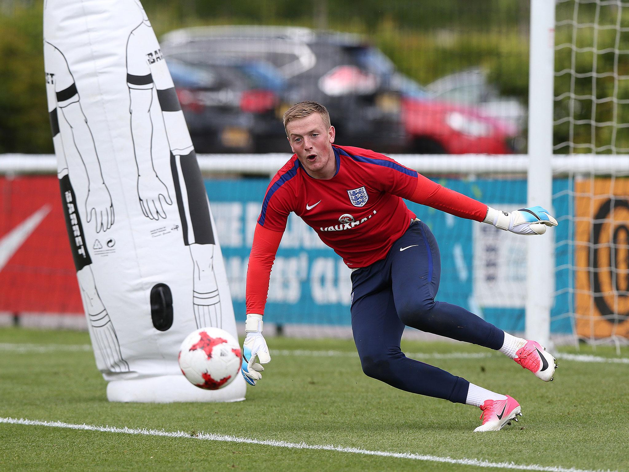 &#13;
Pickford has caught the eye after a fine season for Sunderland &#13;