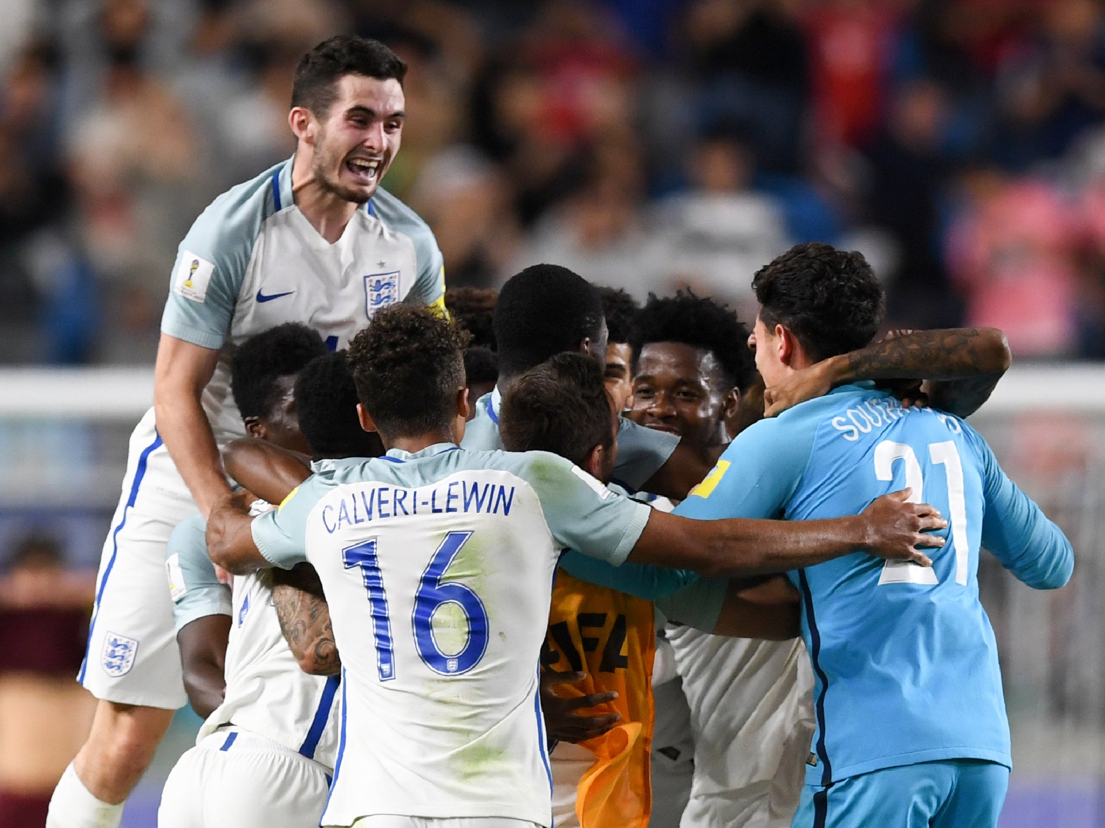 England celebrate winning the U20 World Cup