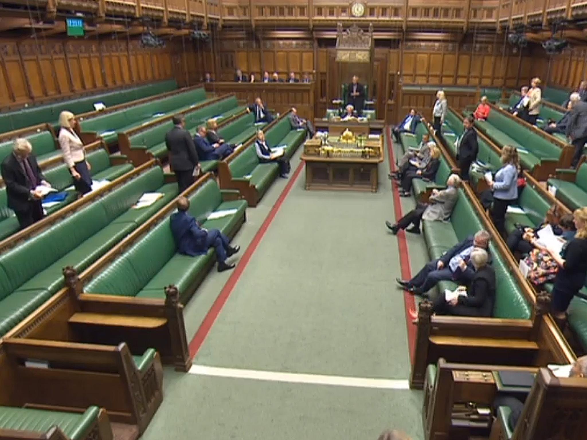 The chamber in the House of Commons. Keeping control of it is hard enough even when you do have a majority