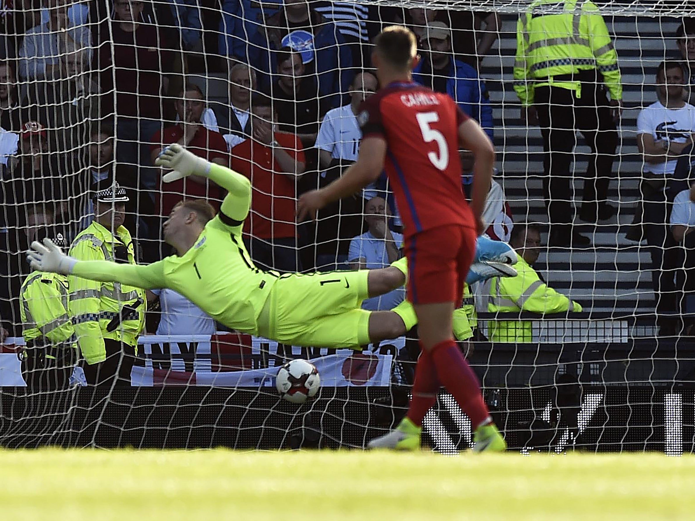 Hart was beaten by two Leigh Griffiths free-kicks in three minutes