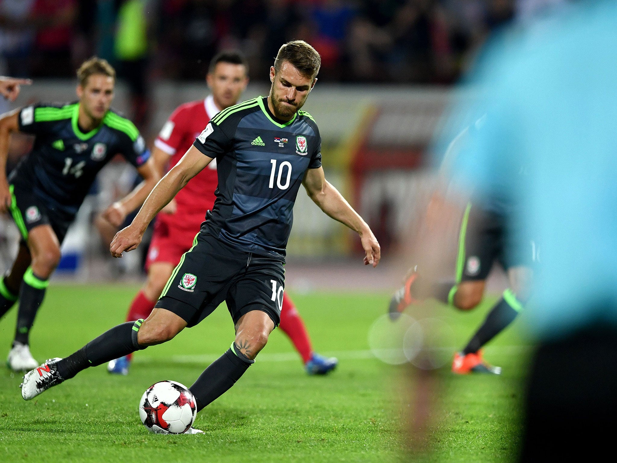 Aaron Ramsey scored in style to put Wales ahead