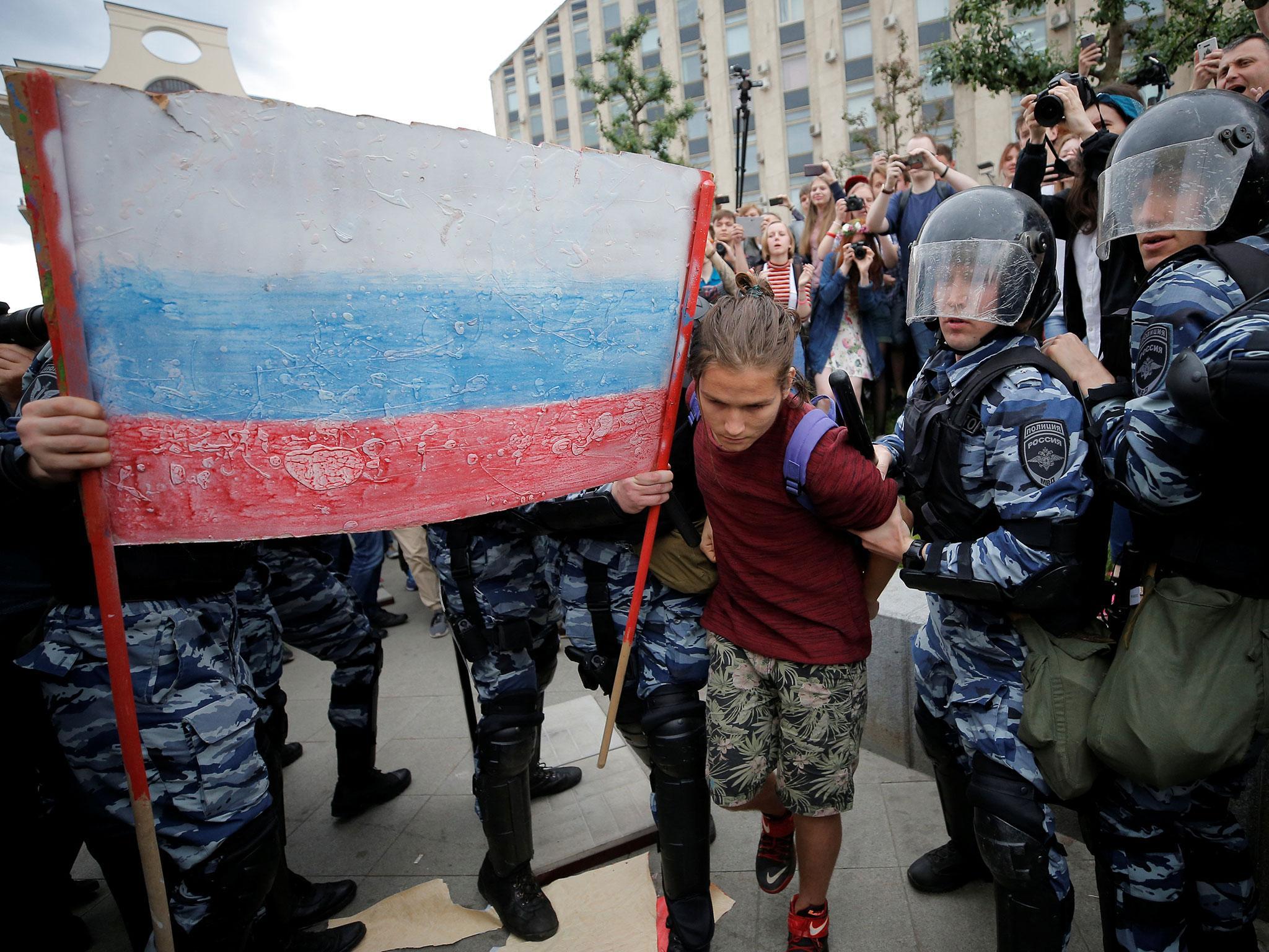 The anti-corruption protest was organised by opposition leader Alexei Navalny