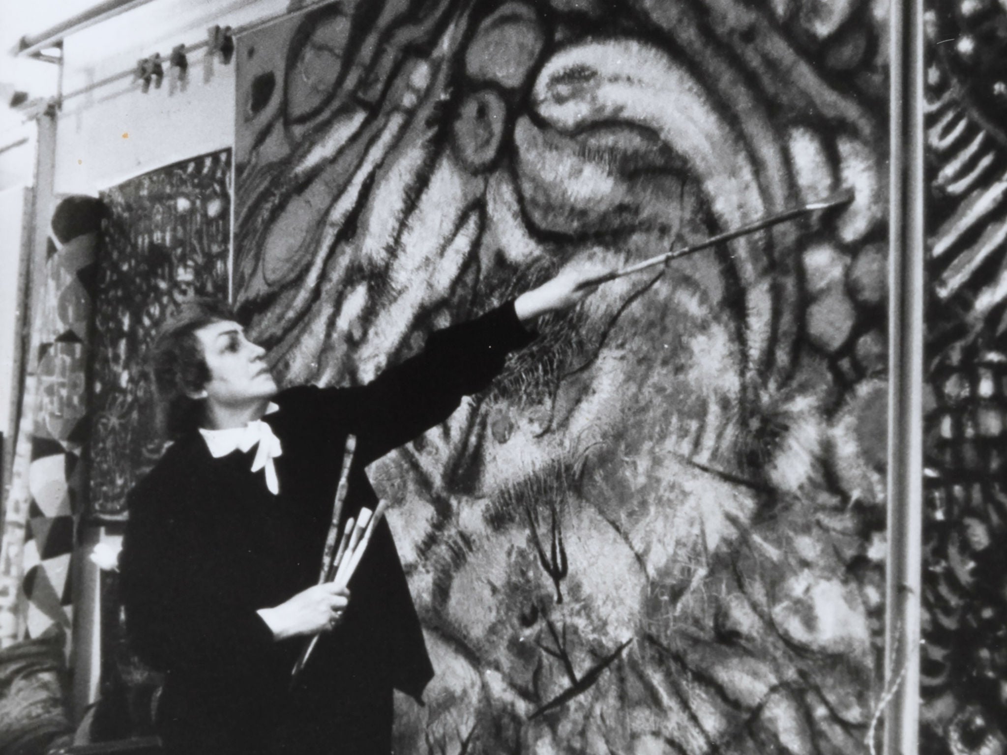 Fahrelnissa Zeid in her studio, Paris, c.1950s by unknown photographer