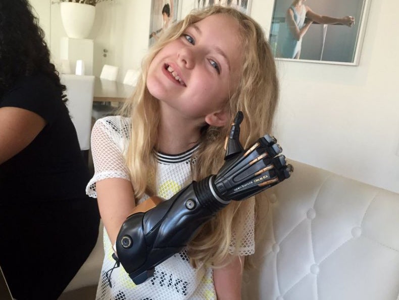 Tilly Lockey with her new bionic arm