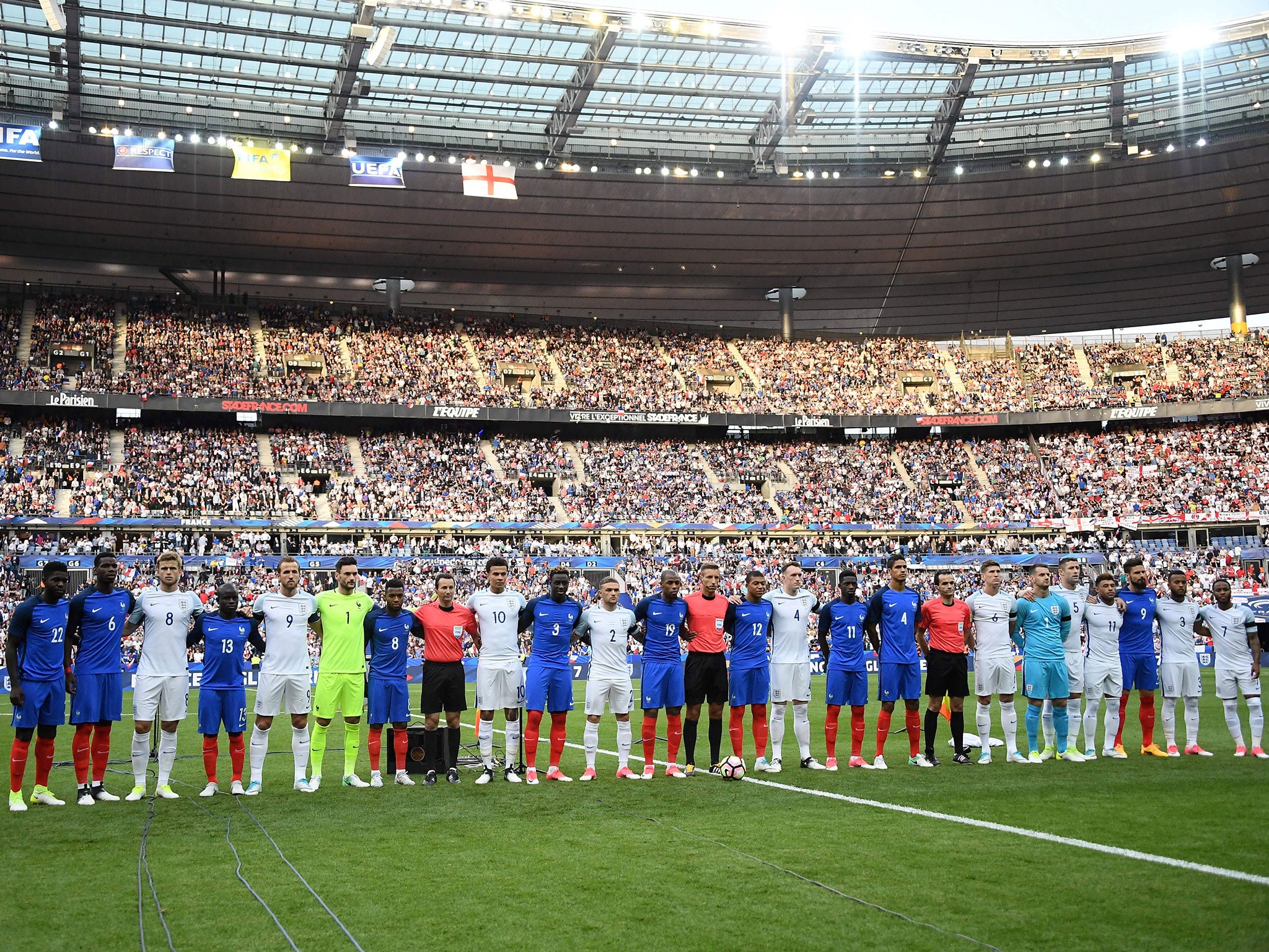 &#13;
England and France paid tribute to the victims of the recent London and Manchester attacks &#13;