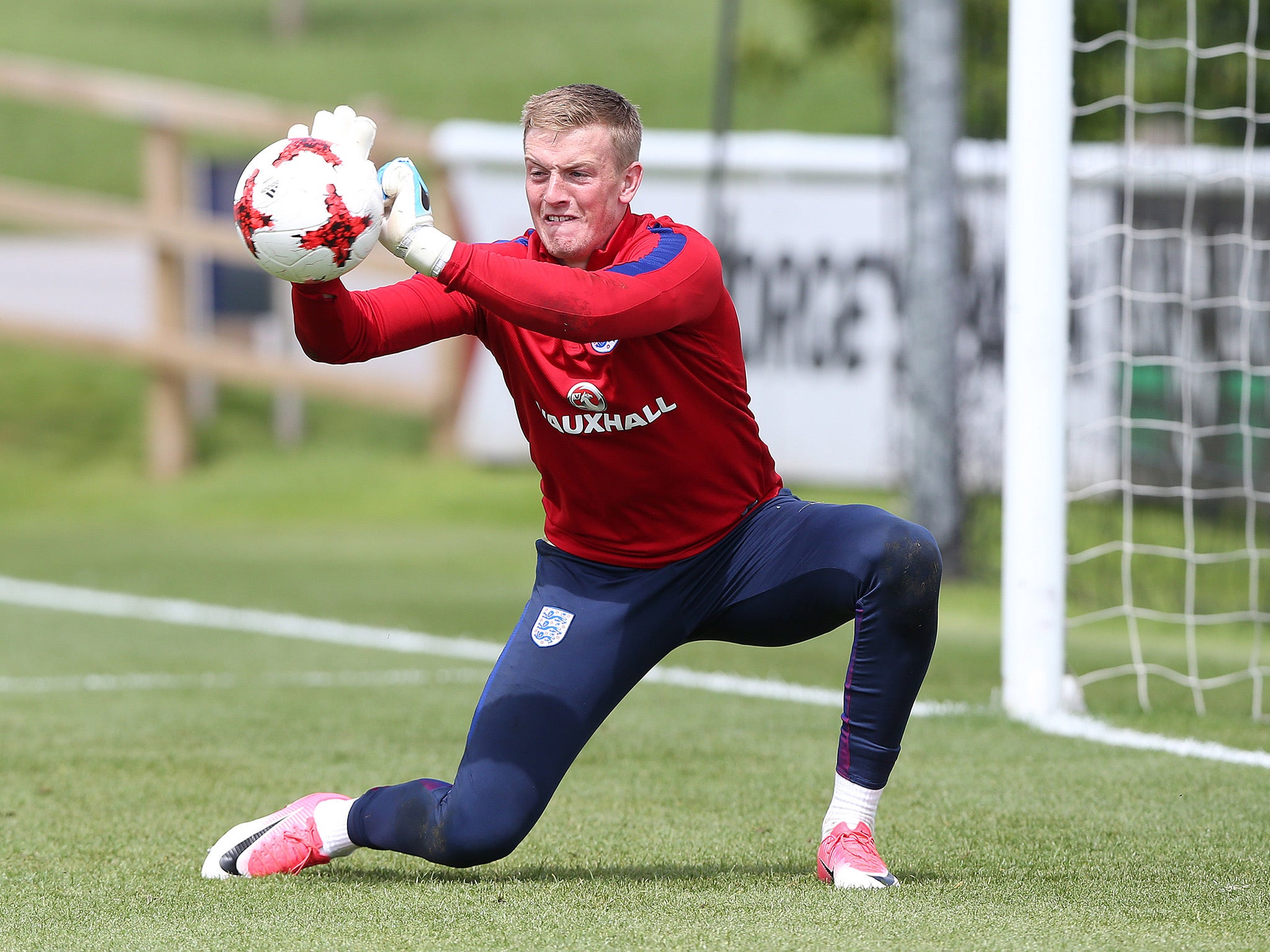 Jordan Pickford is currently on duty with England Under-21s in Poland