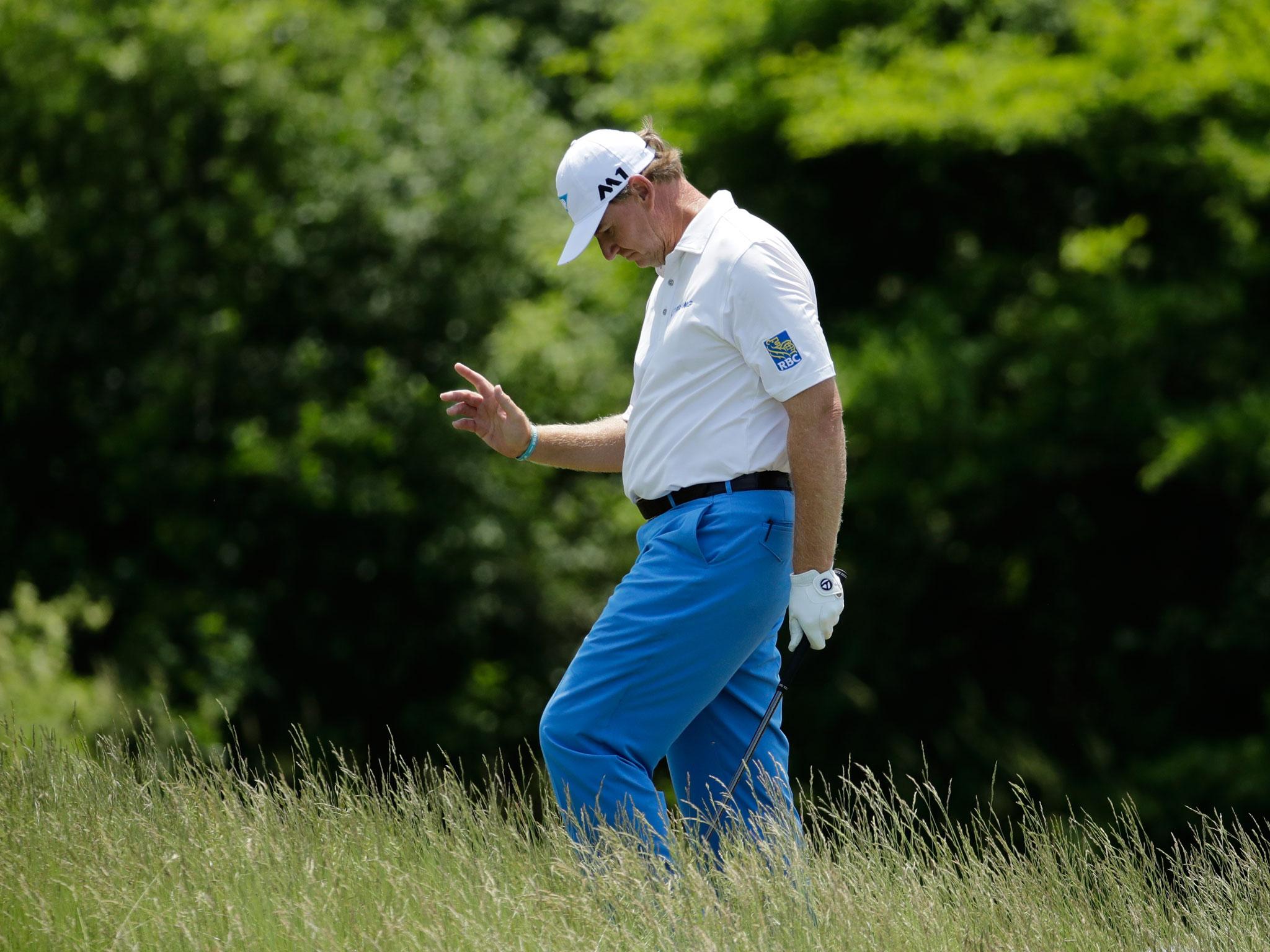 The South African champion on the 16th hole during the first round of the US Open