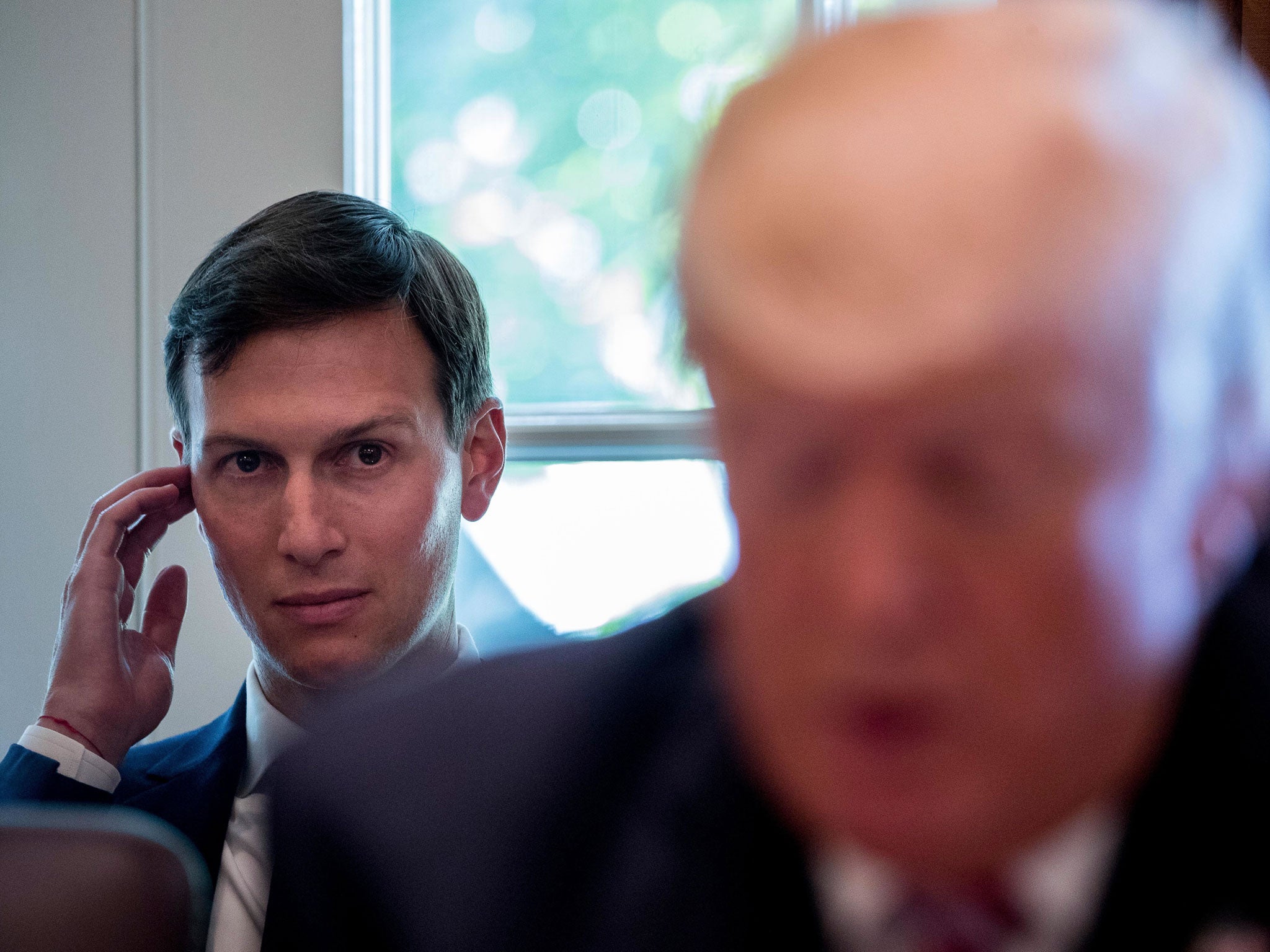 White House Senior Adviser Jared Kushner listens as President Donald Trump speaks during a Cabinet meeting