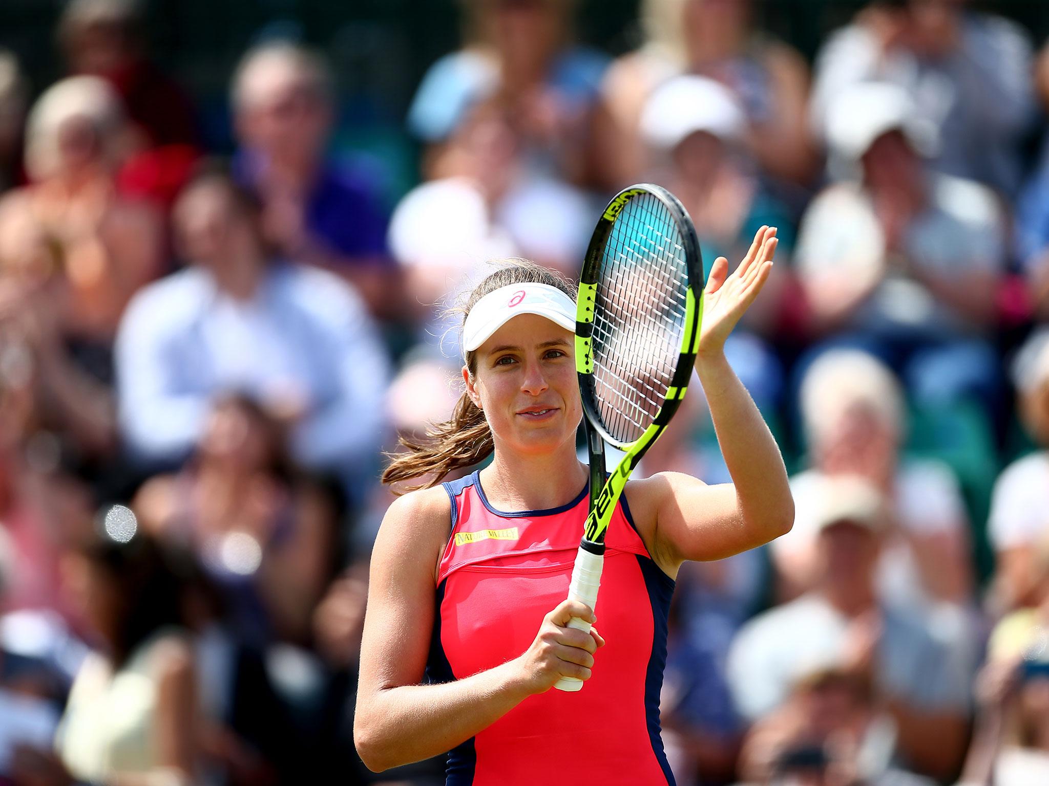 Konta will now face Magdalena Rybarikova or Kristie Ahn in the last four