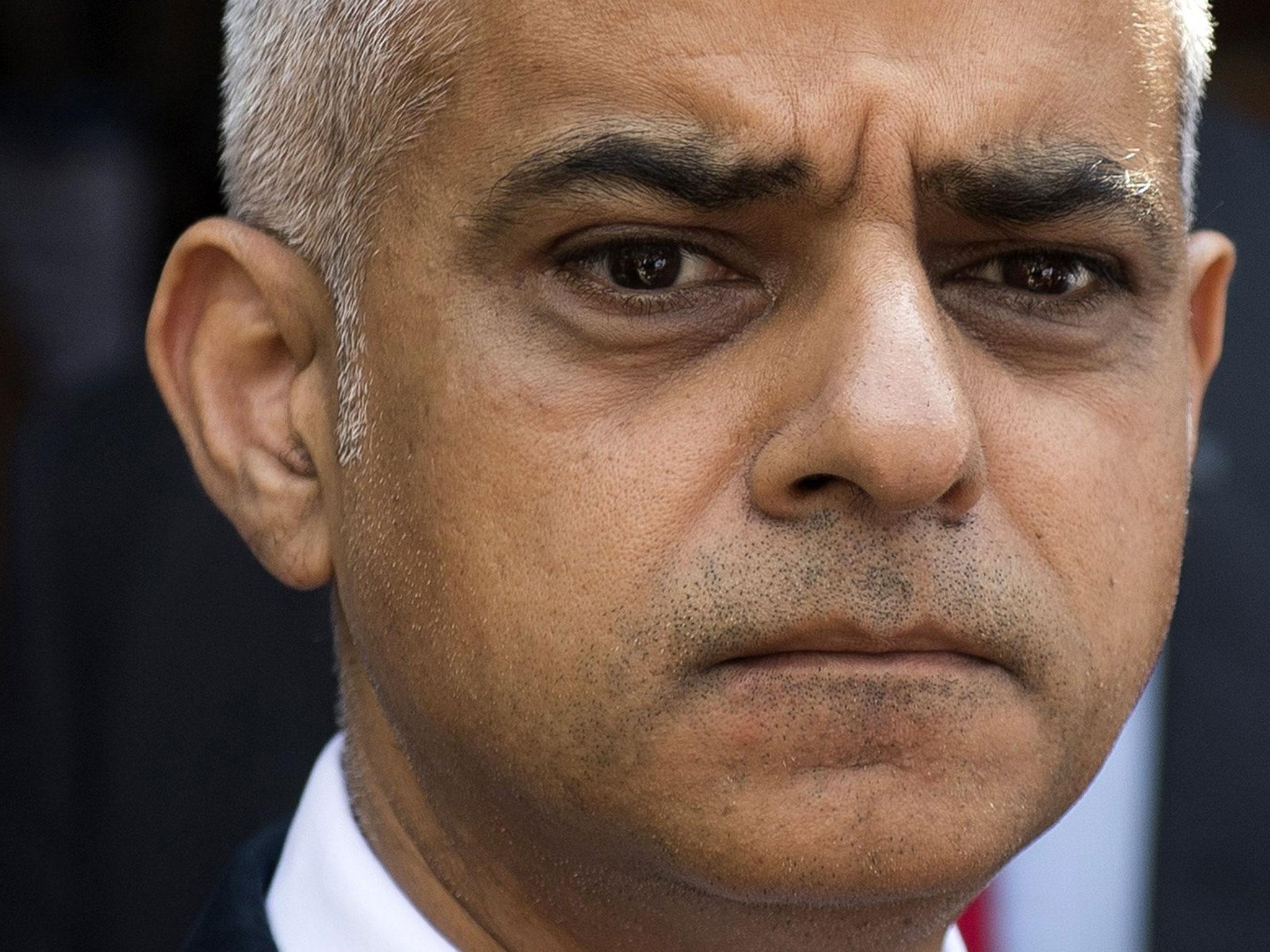 Sadiq Khan, the Mayor of London, leaves St Clement'ss Church after a service in honour of those affected by the Grenfell Tower Fire in north Kensington, London