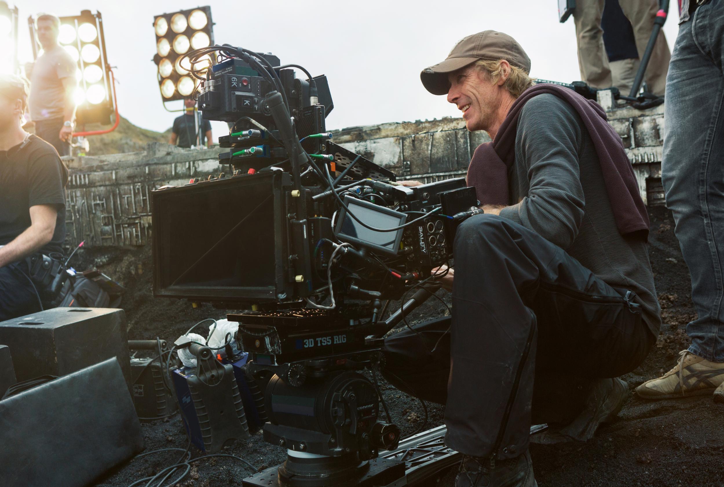 Michael Bay, director, on the set of Transformers: The Last Knight