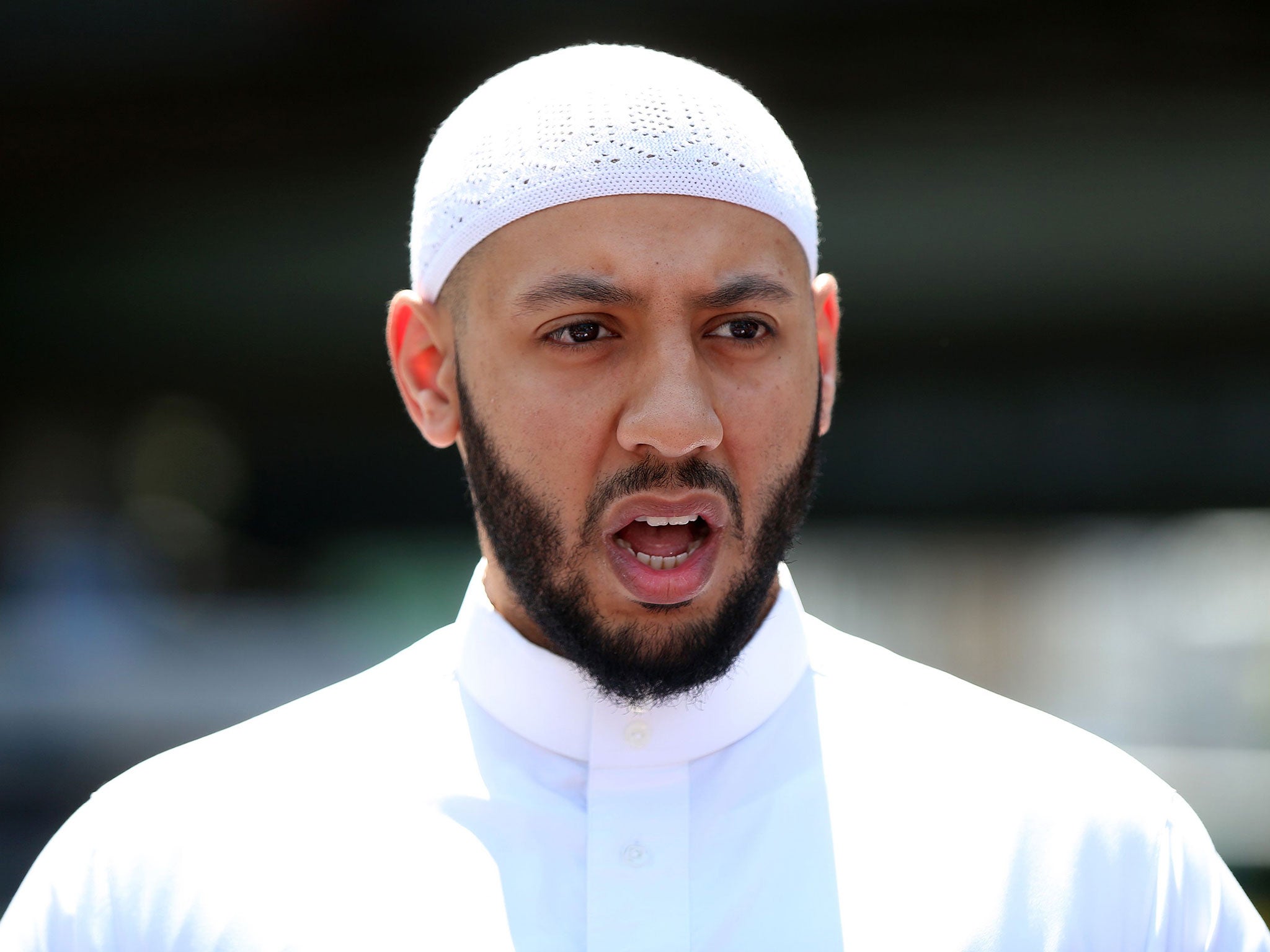 Mohammed Mahmoud, an imam at Finsbury Park Mosque, addresses the media after the attack