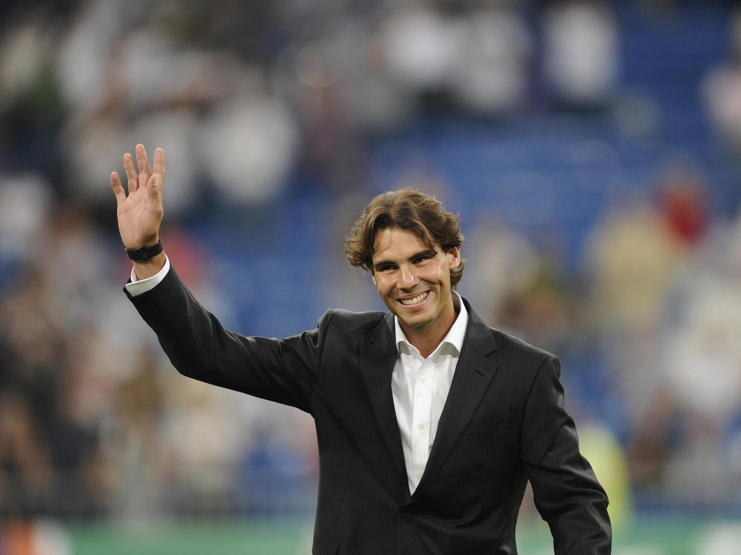 Nadal, pictured here at the Santiago Bernabeu, has been a Real Madrid fan for years
