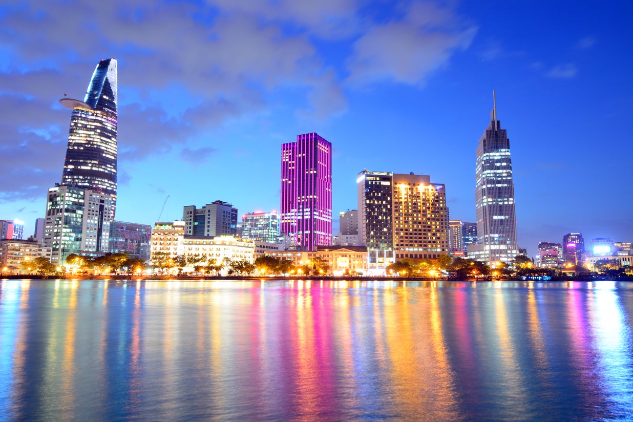 Enjoy incredible views from the top of Bitexco Financial Tower (far left) (Getty)