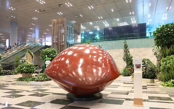 Changi has an art trail that includes this Saga Seed