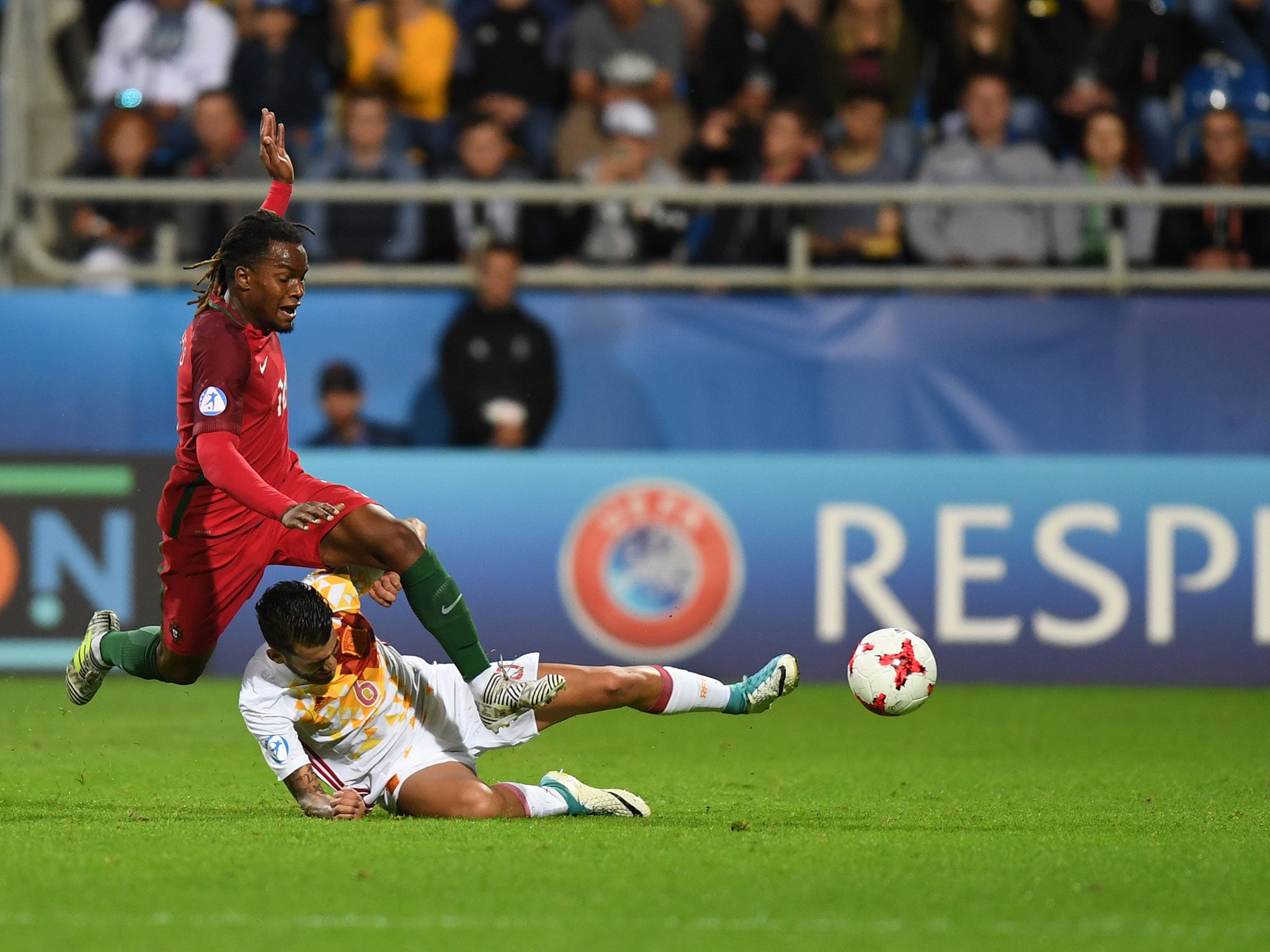 Renato Sanches struggled to make an impact against Spain U21s