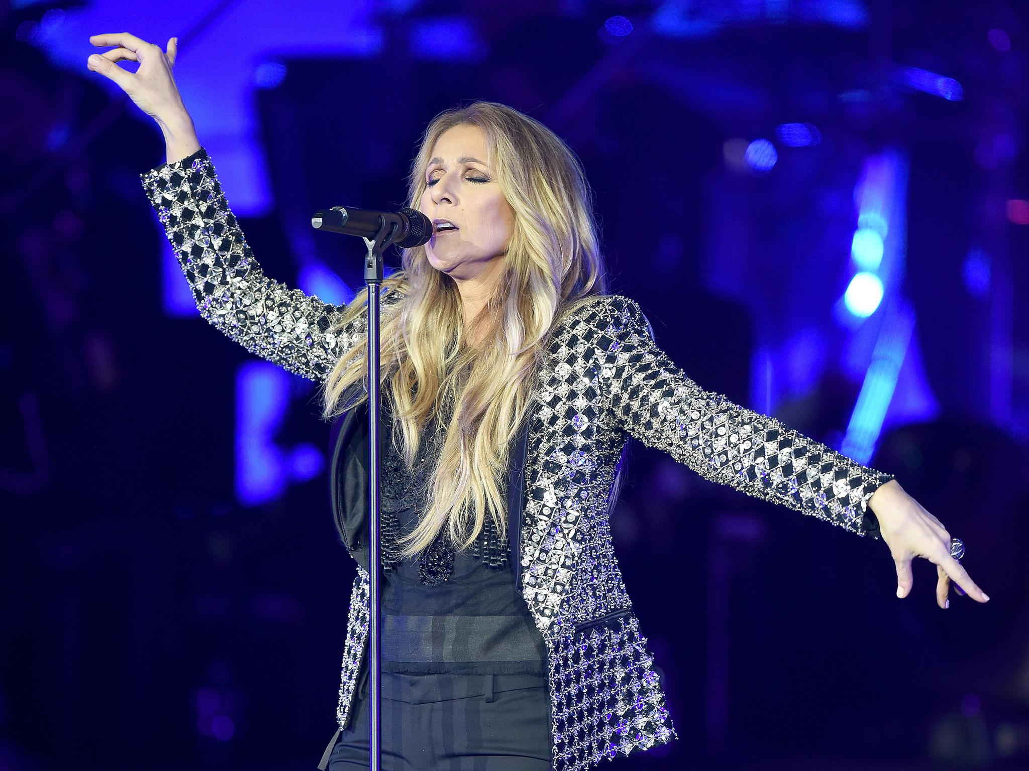 Celine Dion performs at the O2 Arena in London