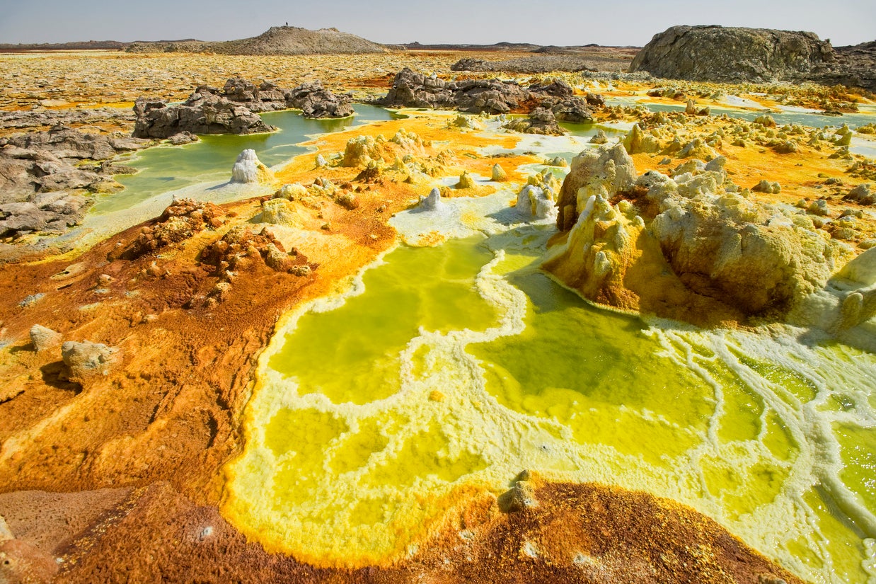 Dallol has the highest average temperature of an inhabited place