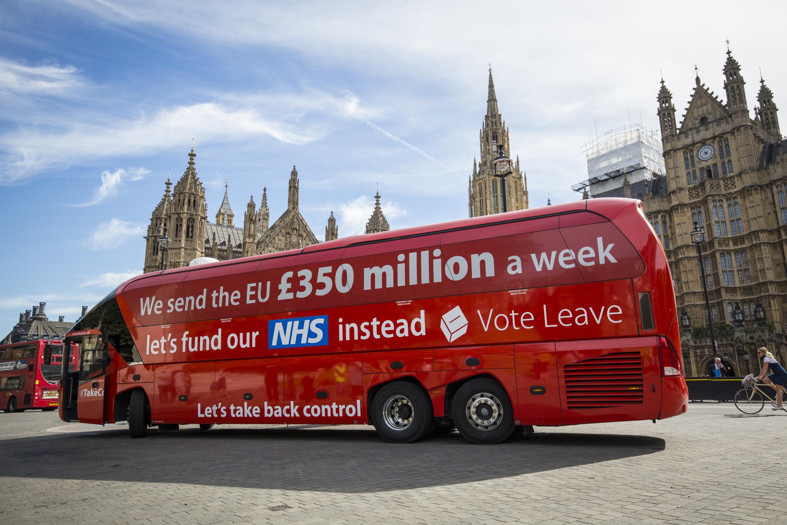 Vote Leave's campaign bus falsely claimed leaving the EU would free £350m a week for the NHS