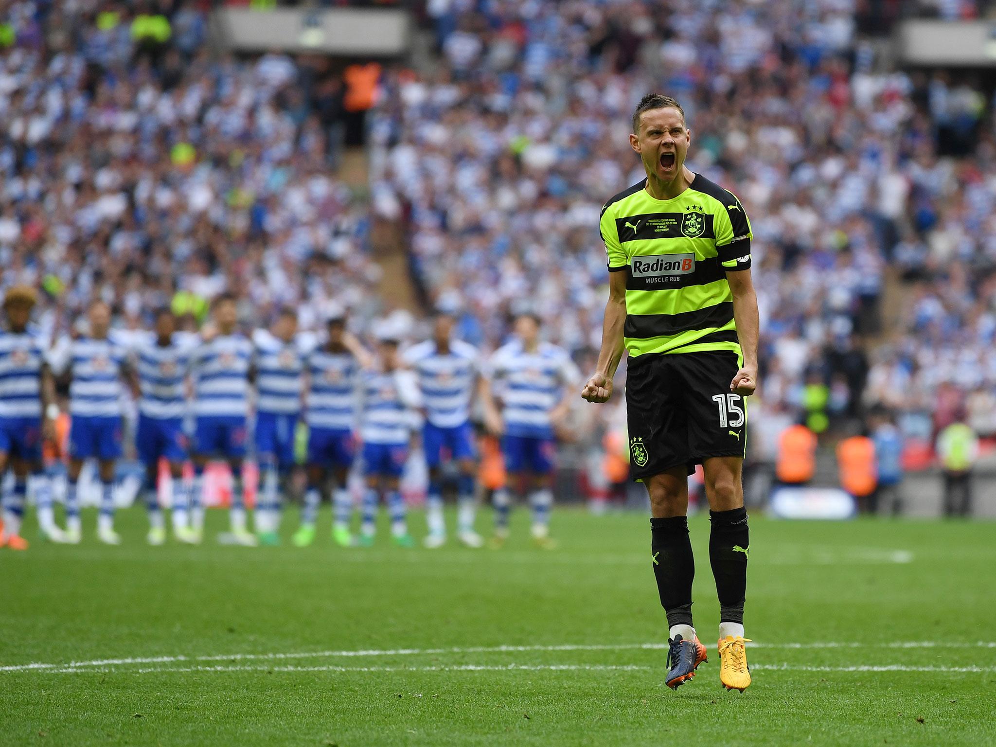 Chris Lowe scored at Wembley but won't be playing for the Terriers next season