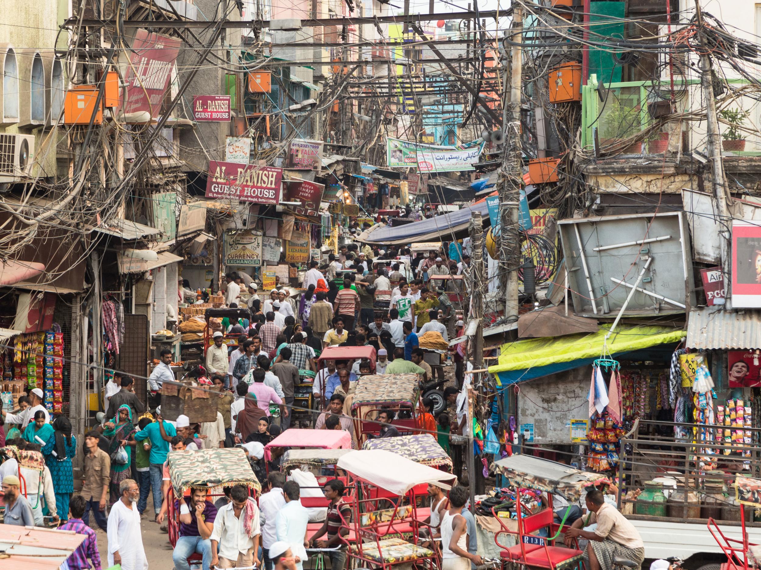 Streets of Old Delhi in India