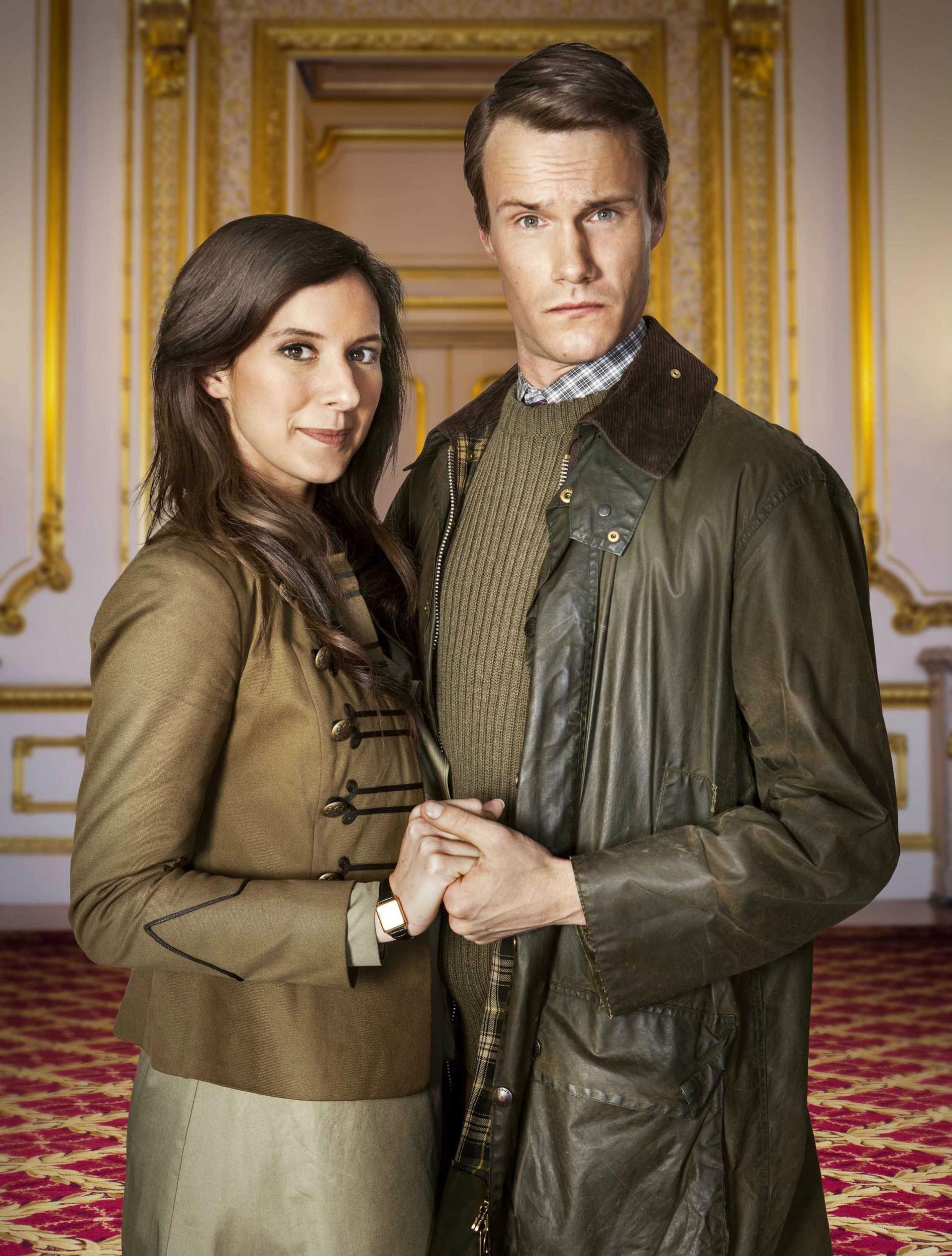 
Prince William, played by Hugh Skinner, with Kate, played by Louise Ford 
