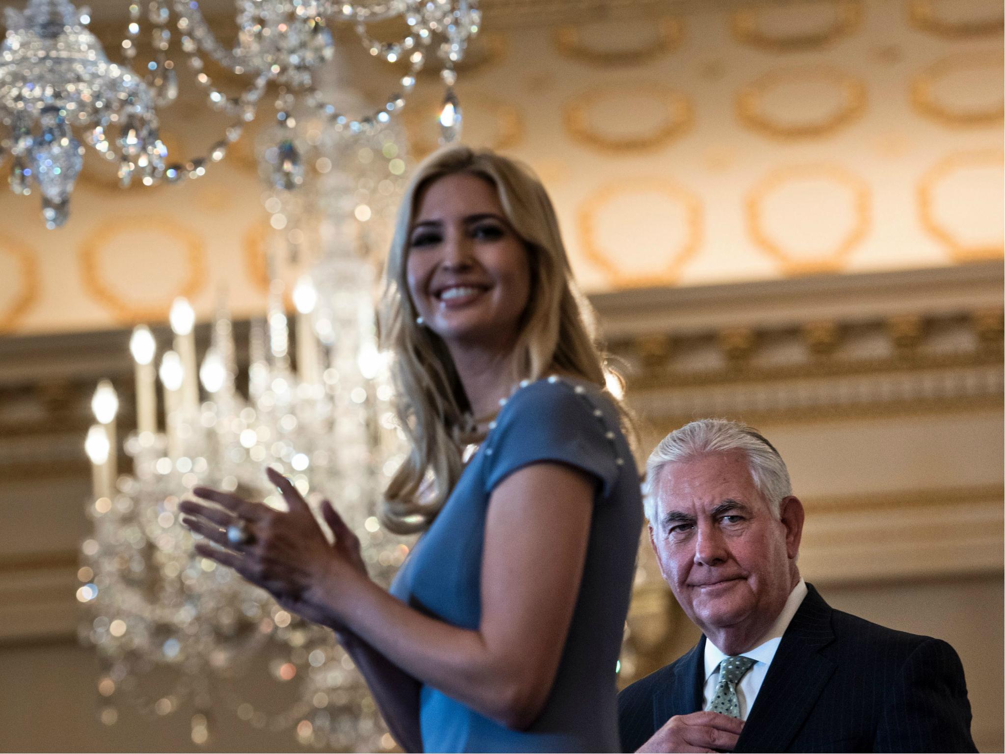 White House aide Ivanka Trump and Secretary of State Rex Tillerson introduce the 2017 Trafficking in Persons report listing China as one of the worst offenders