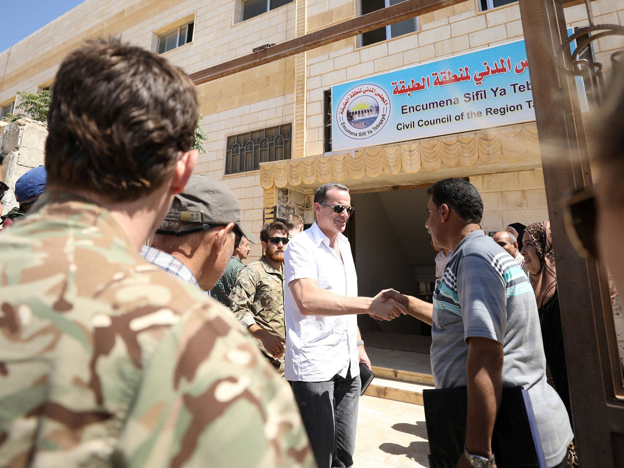 Brett McGurk, the US envoy for the anti-Isis coalition, met leaders in the SDF-controlled town of Tabqa, Syria, on Thursday