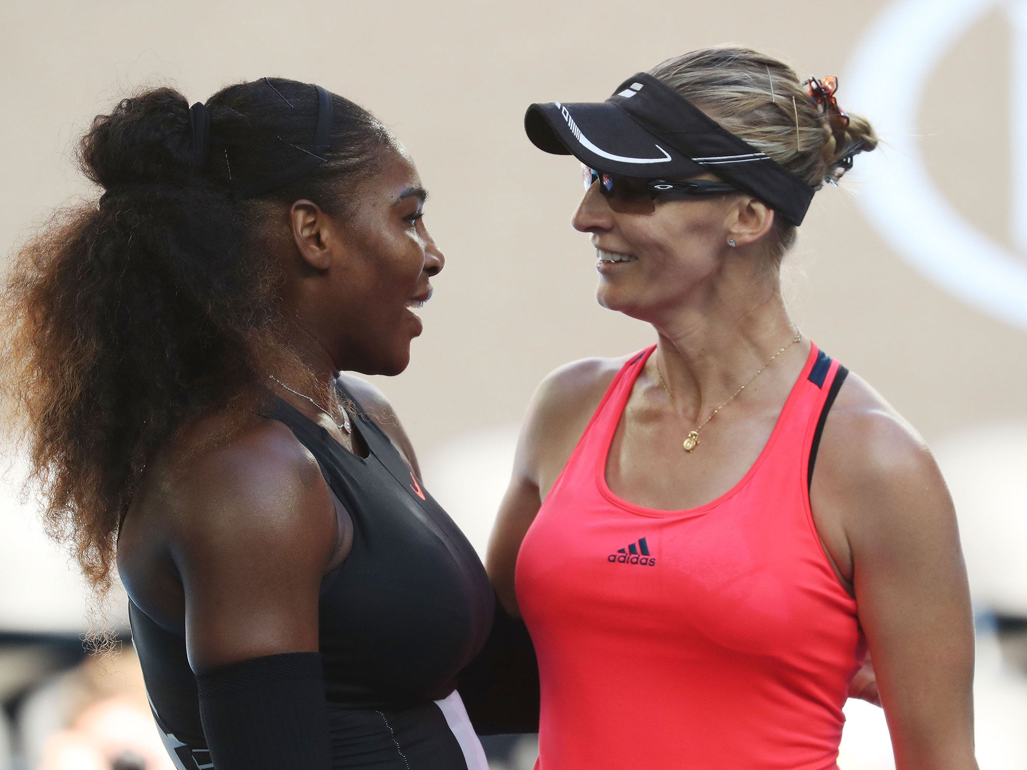 Lucic-Baroni with Serena Williams at the 2017 Australian Open