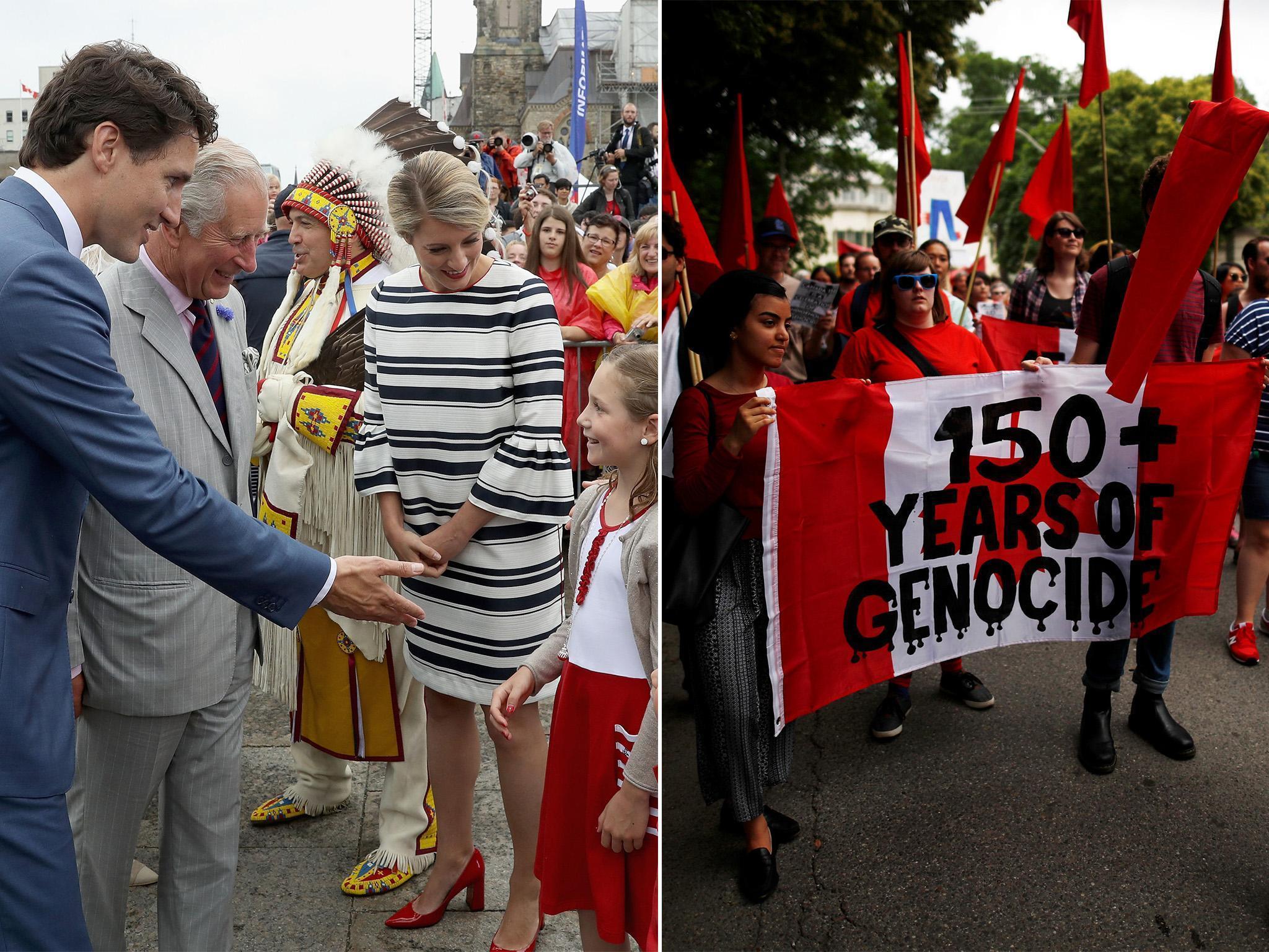 As Justin Trudeau led Canada Day celebrations, protests led by Indigenous communities took off in Toronto and in Ottawa