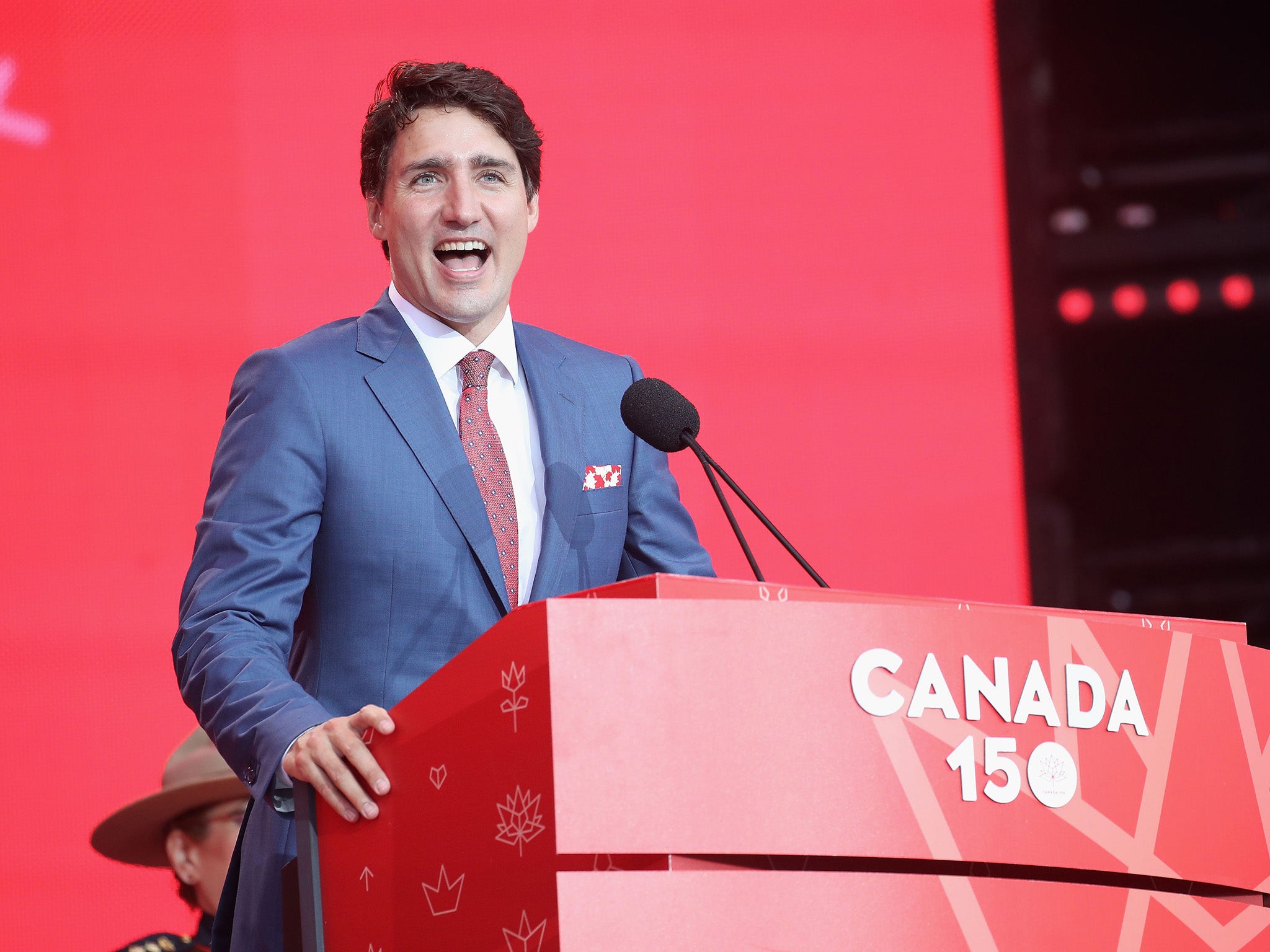 Mr Trudeau led Canada Day celebrations joined by thousands of revellers in Ottawa