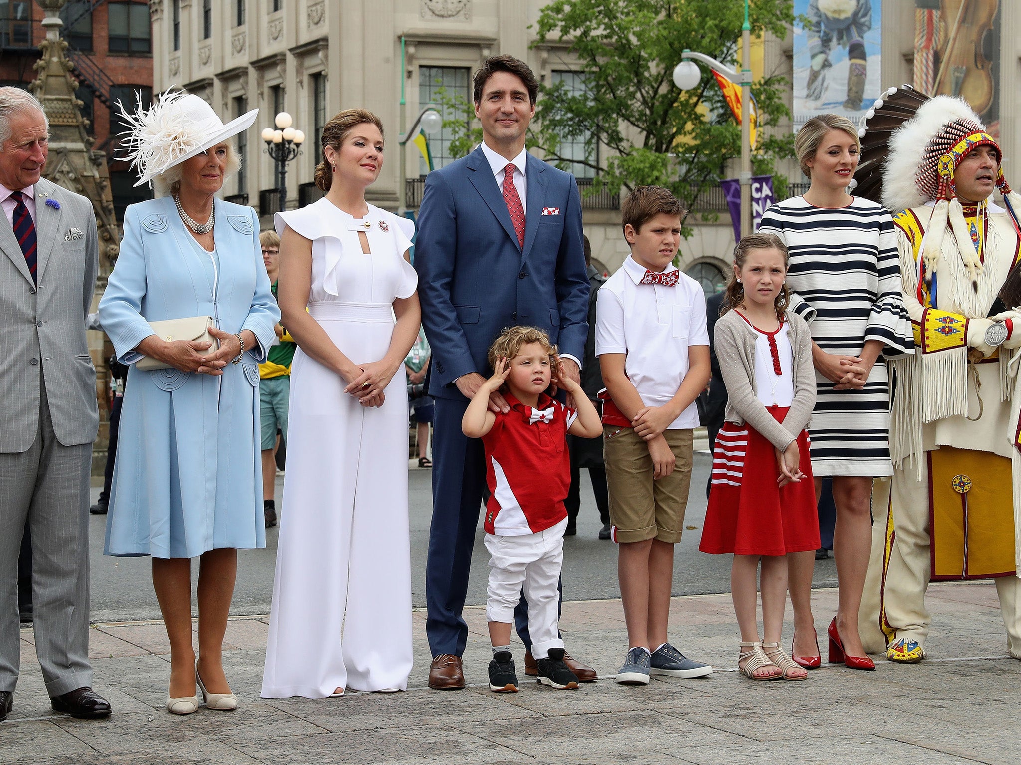 The Prince of Wales and the Duchess of Cornwall visited Ottawa for Canada Day celebrations with Prime Minister Trudeau, his wife Sophie Gregoire Trudeau and their children