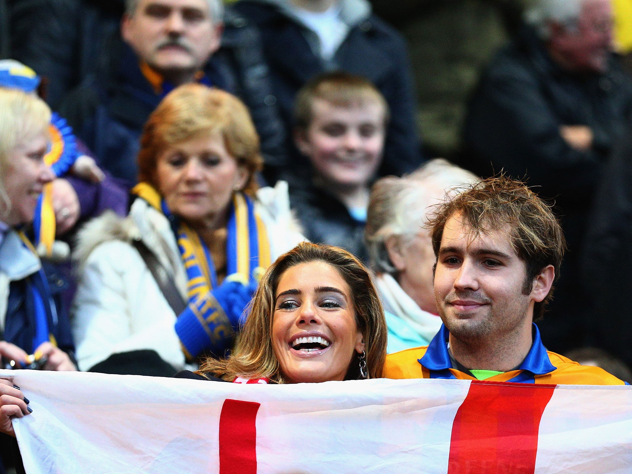 Radford with a fan ahead of Mansfield Town's third-round FA Cup clash against Liverpool, January 2013