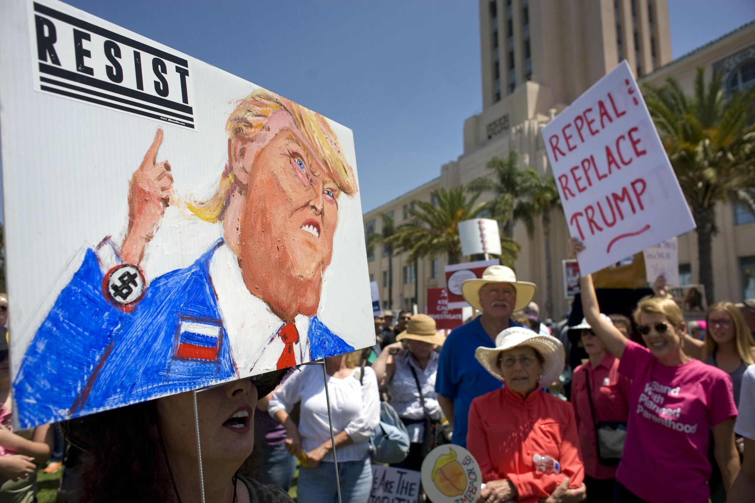 Protesters in San Diego, California