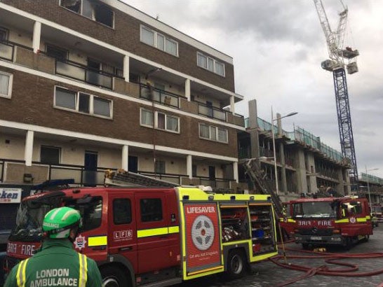 Four people were treated for smoke inhalation