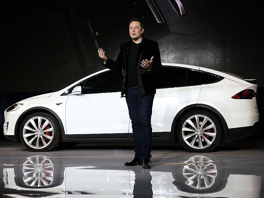 Tesla and SpaceX founder Elon Musk speaks during an event to launch the new Tesla Model X Crossover SUV