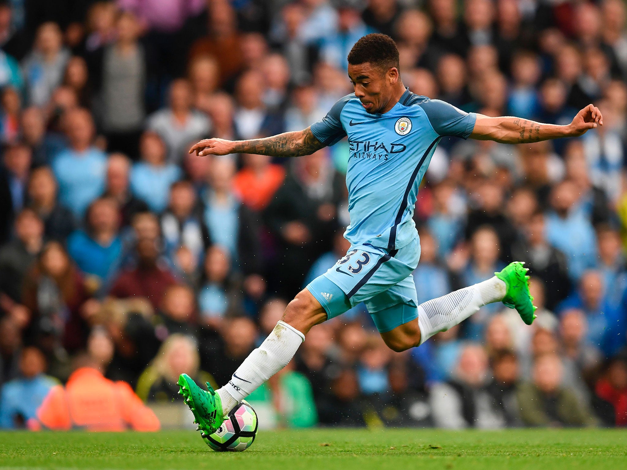 Gabriel Jesus in action for City last season