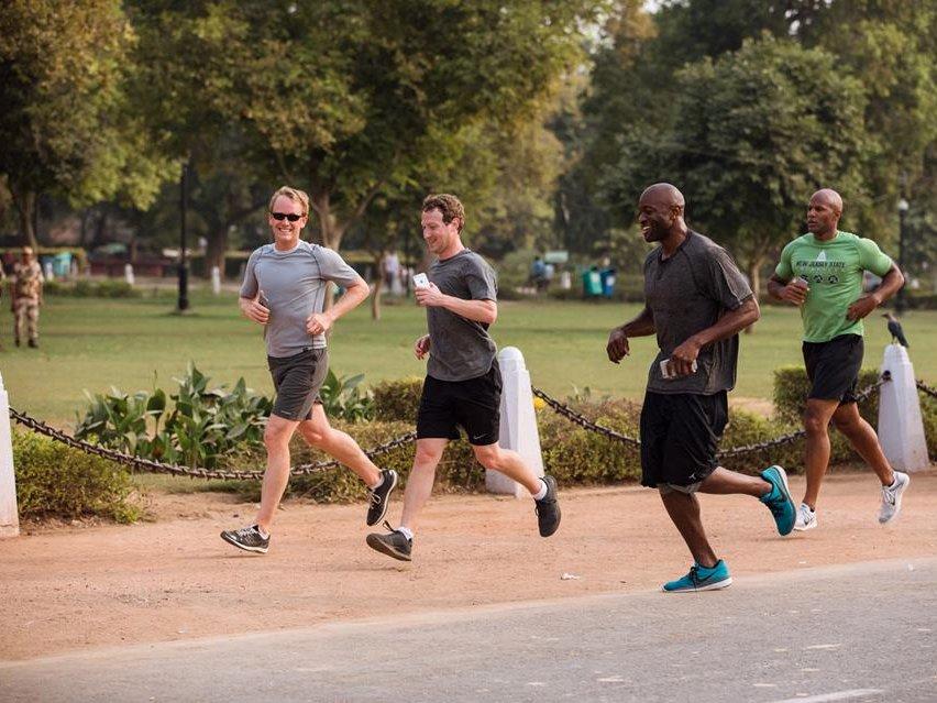 Facebook founder Mark Zuckerberg loves to run