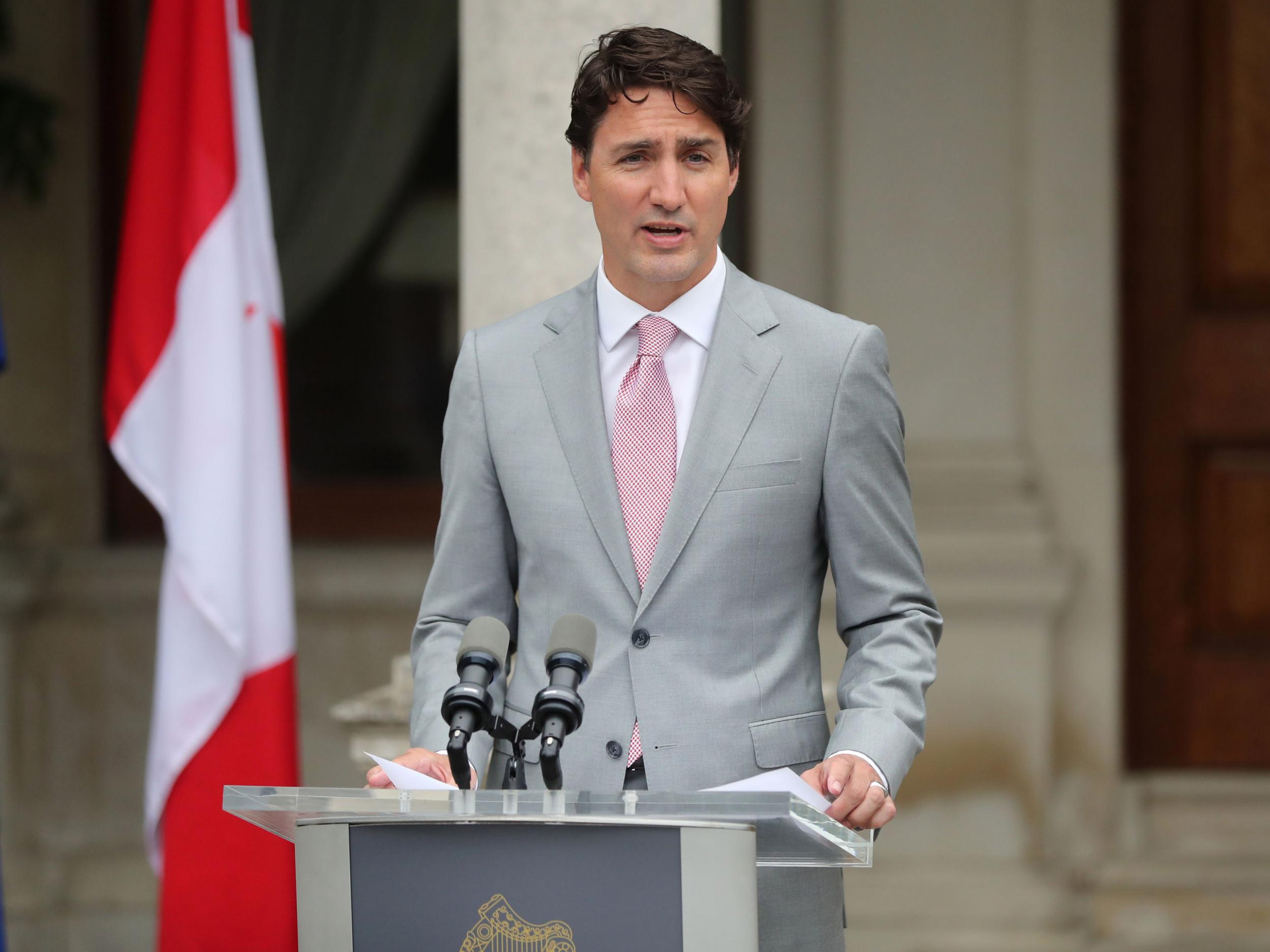 Justin Trudeau in Dublin yesterday on the Irish leg of his European tour, where he met with new Taoiseach Leo Varadkar and President Michael D. Higgins