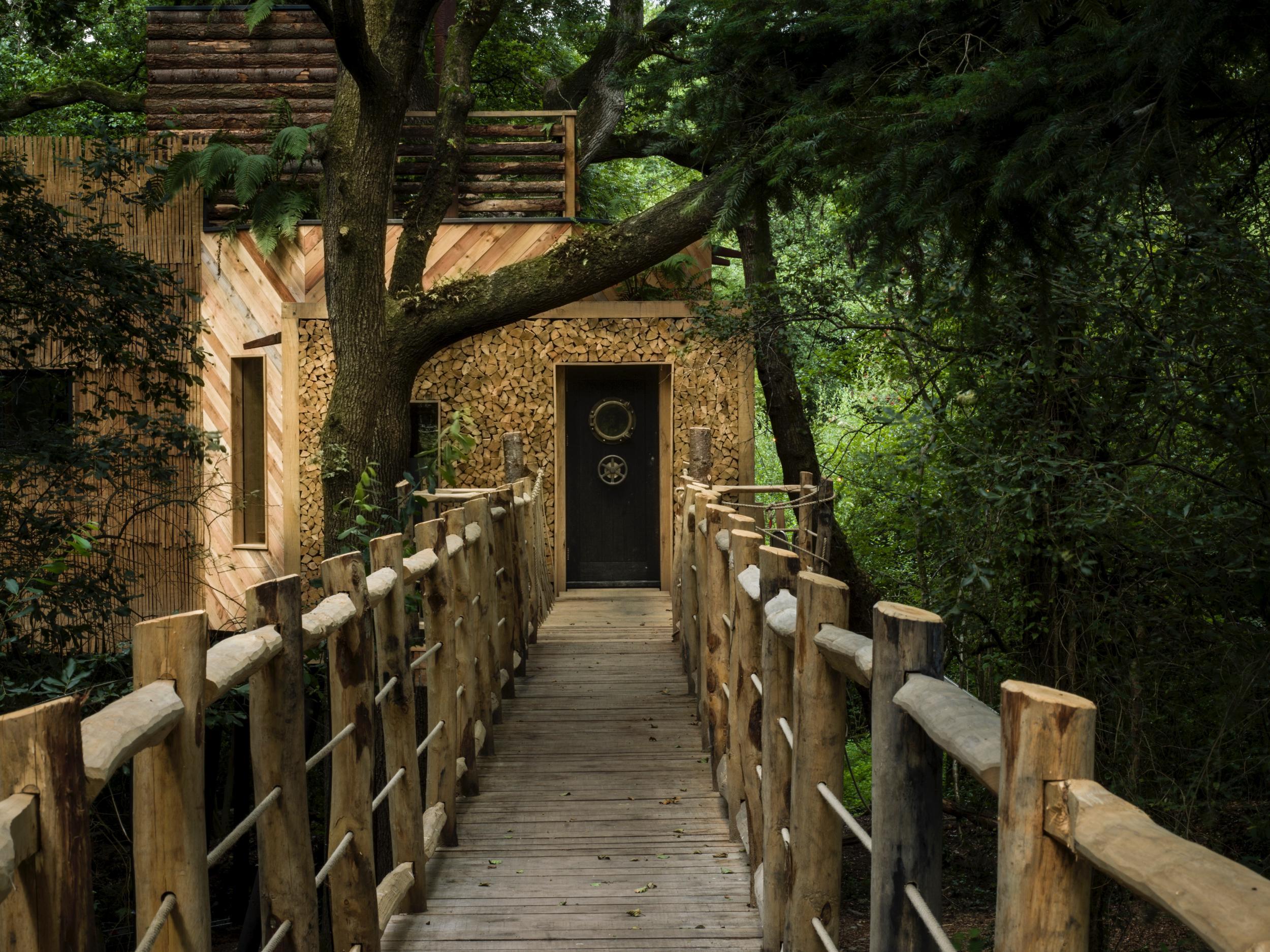 The suspended walkway leads you from real world to fantasy